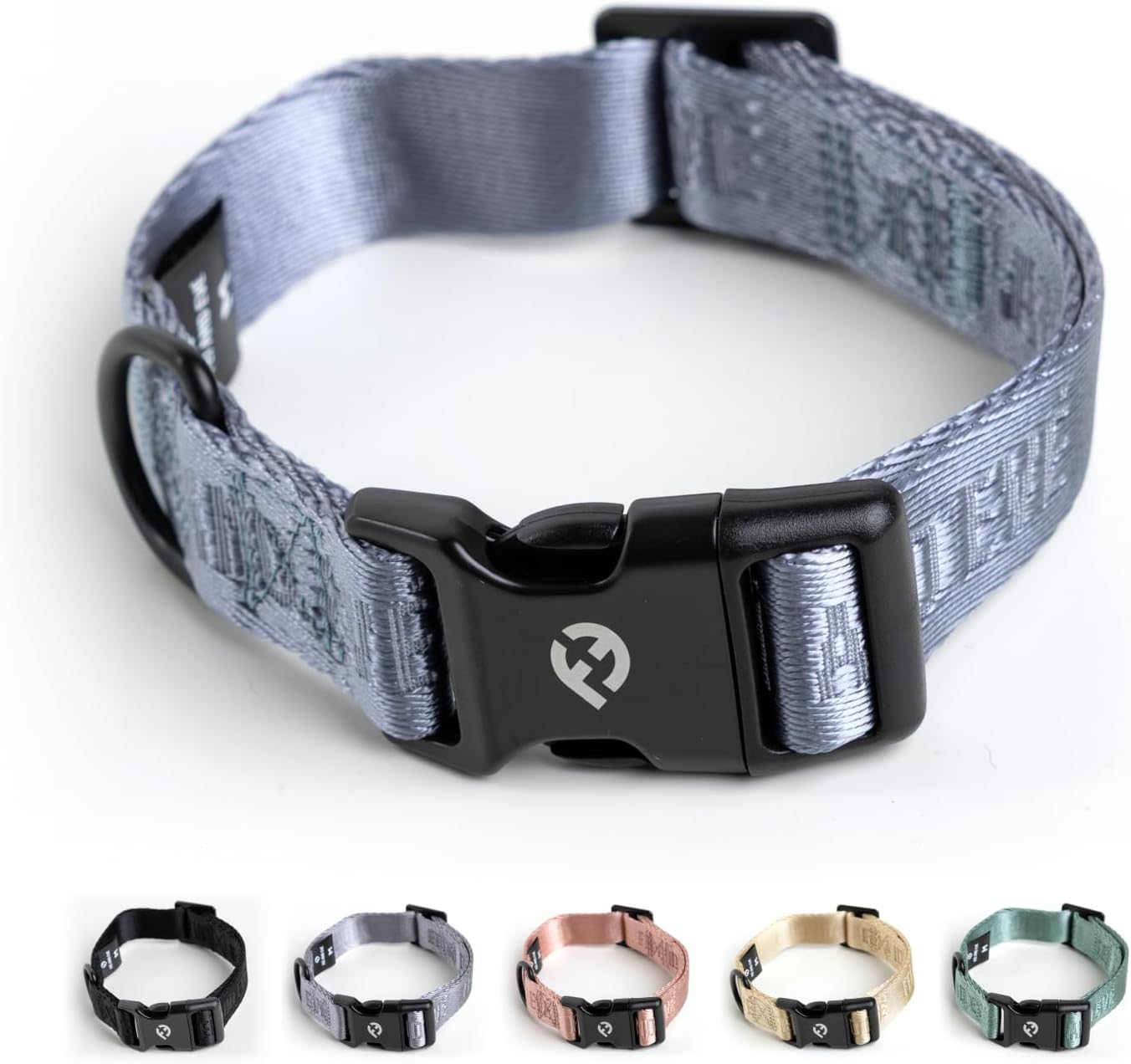 2026 New Edition, Fei & Eve Classic Dog Collar - Quick Release Metal Buckles | Fur-Safe | Premium 210D Nylon | 450LB Escape-Proof | Adjustable Fit | Medium (Dusk Blue)