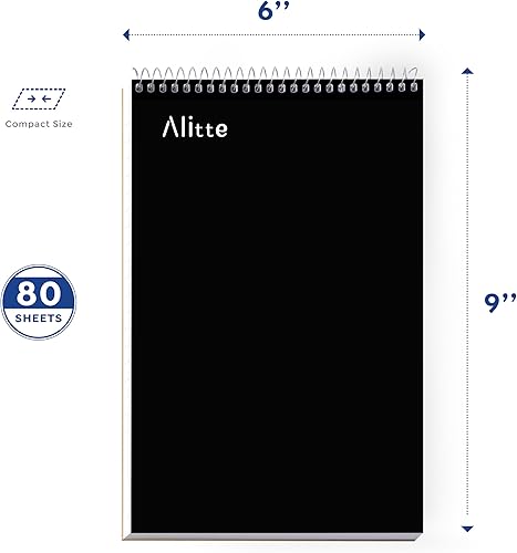 Miniatura 9 de Steno Pads - Paquete de 3 blocs de escritura en espiral superior de 6 x 9 - para el trabajo, la escuela y el hogar - Páginas fáciles de arrancar -