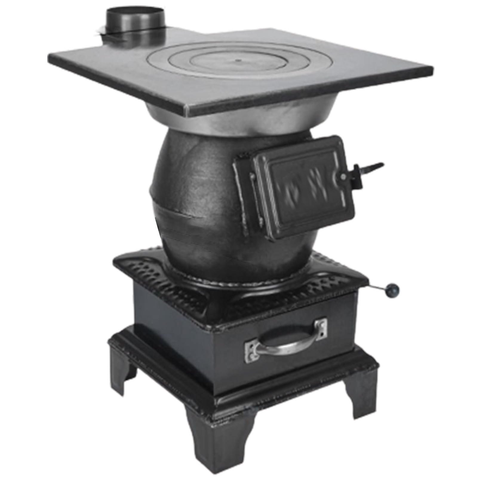 Poêle à bois de camping portable en fonte, poêle à bois multifonctionnel pour le camping d'hiver, cuisine extérieure pour 2 à 3 personnes, idéal pour les voyages, les pique-niques et les bar