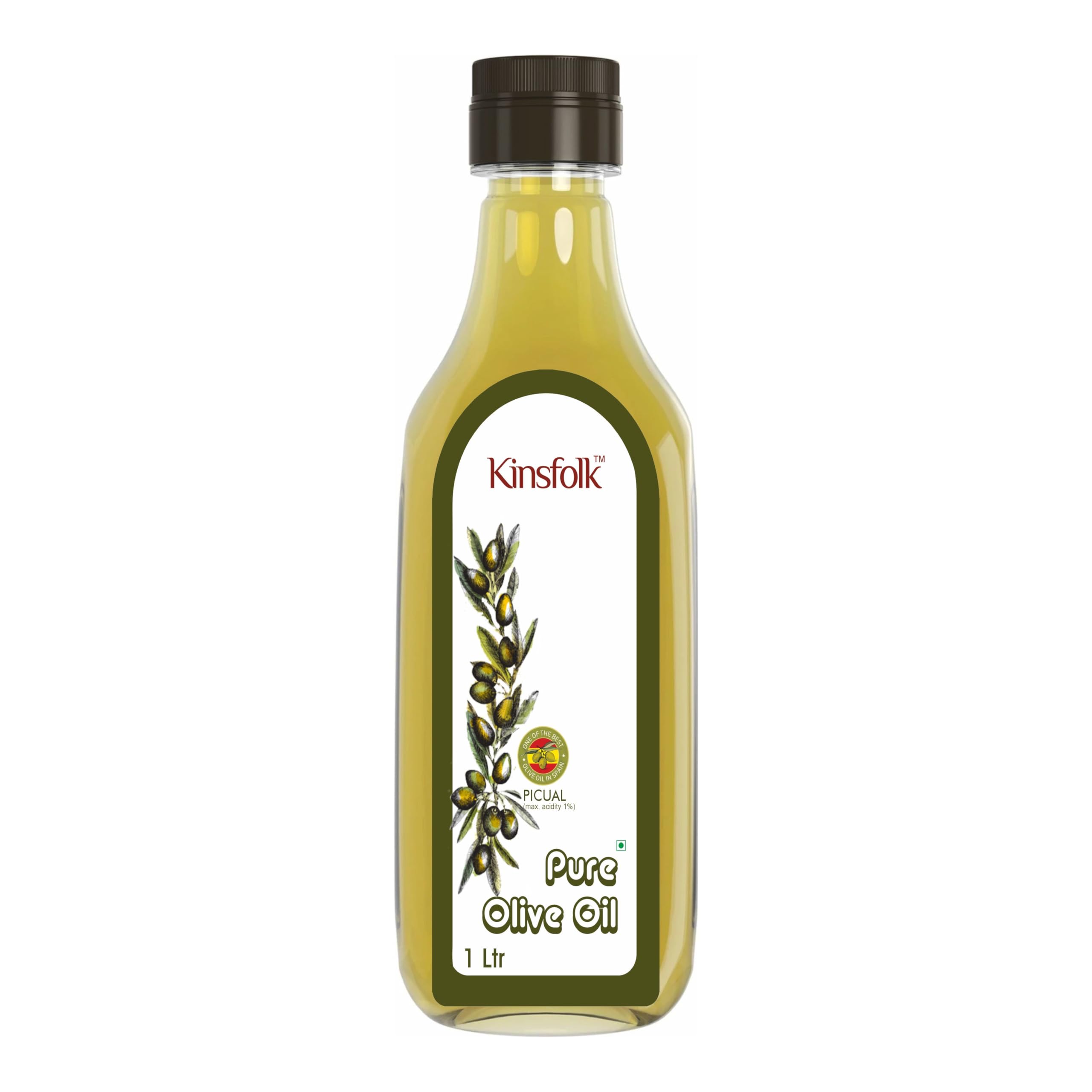 Kinsfolk PURE Olive Oil, Premium Cooking Oil, Perfect for Frying, Dressing, Garnishing and Drizzling on Salads, Good for Health, Digestion and Heart, Daily Use - 1 Ltr