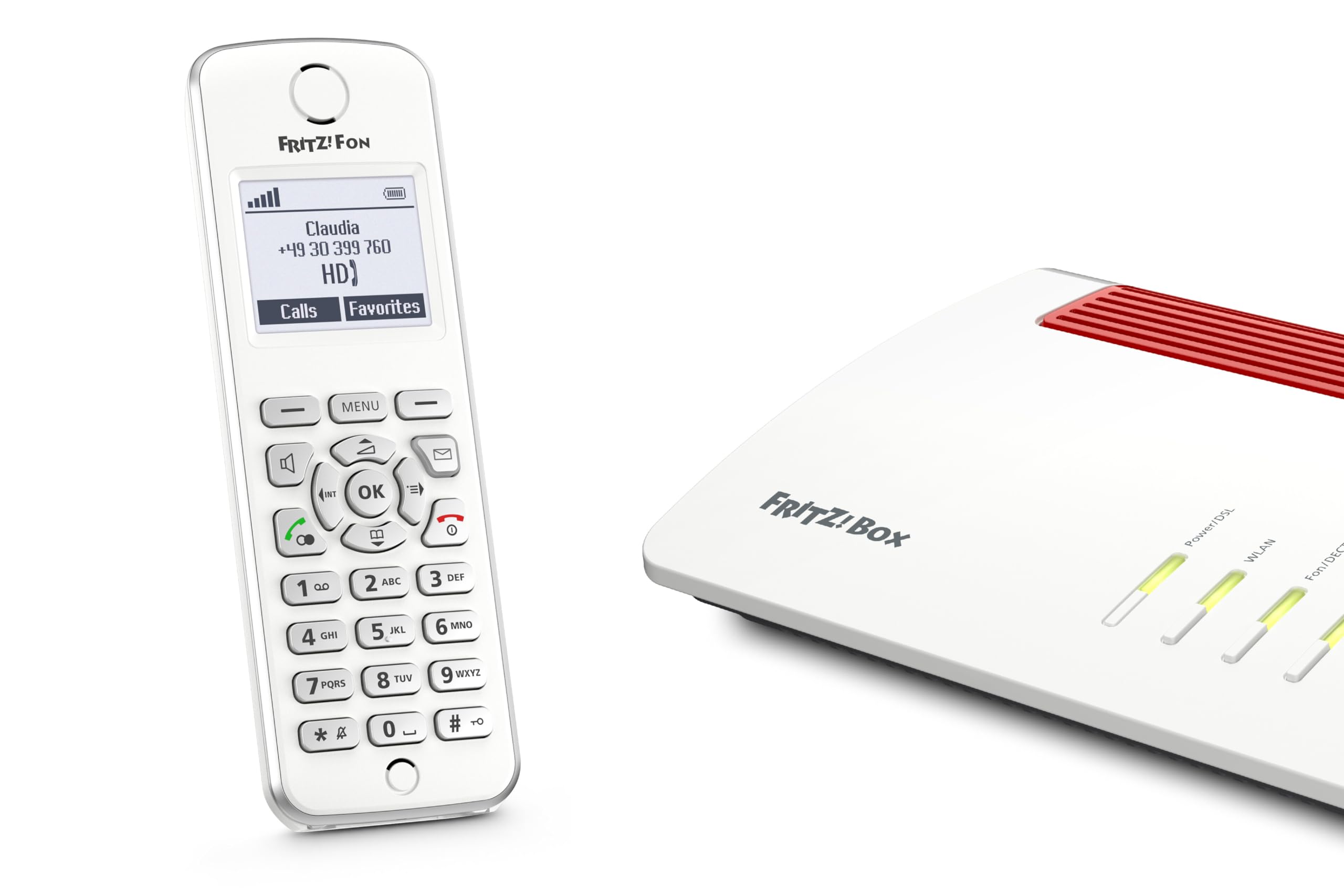 FRITZ! Fon M2, Telefono Cordless, Invio e Ricezione Mail, Podcast, Webradio, Babyphone, Compatibile con FRITZ!Box con Base DECT, Bianco e nero