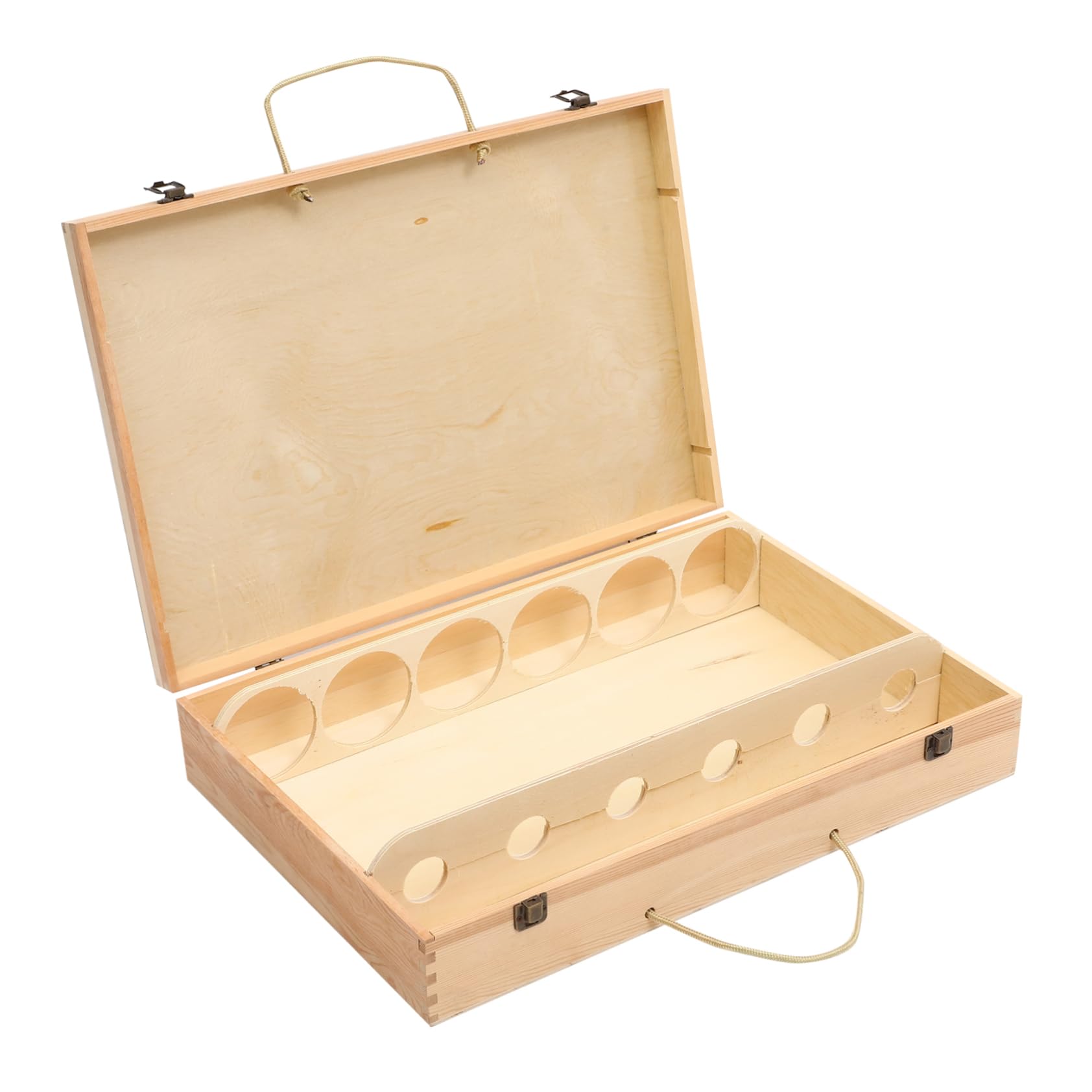 Caja de Madera para Embalaje de Vino de 6 Botellas con Tapa
