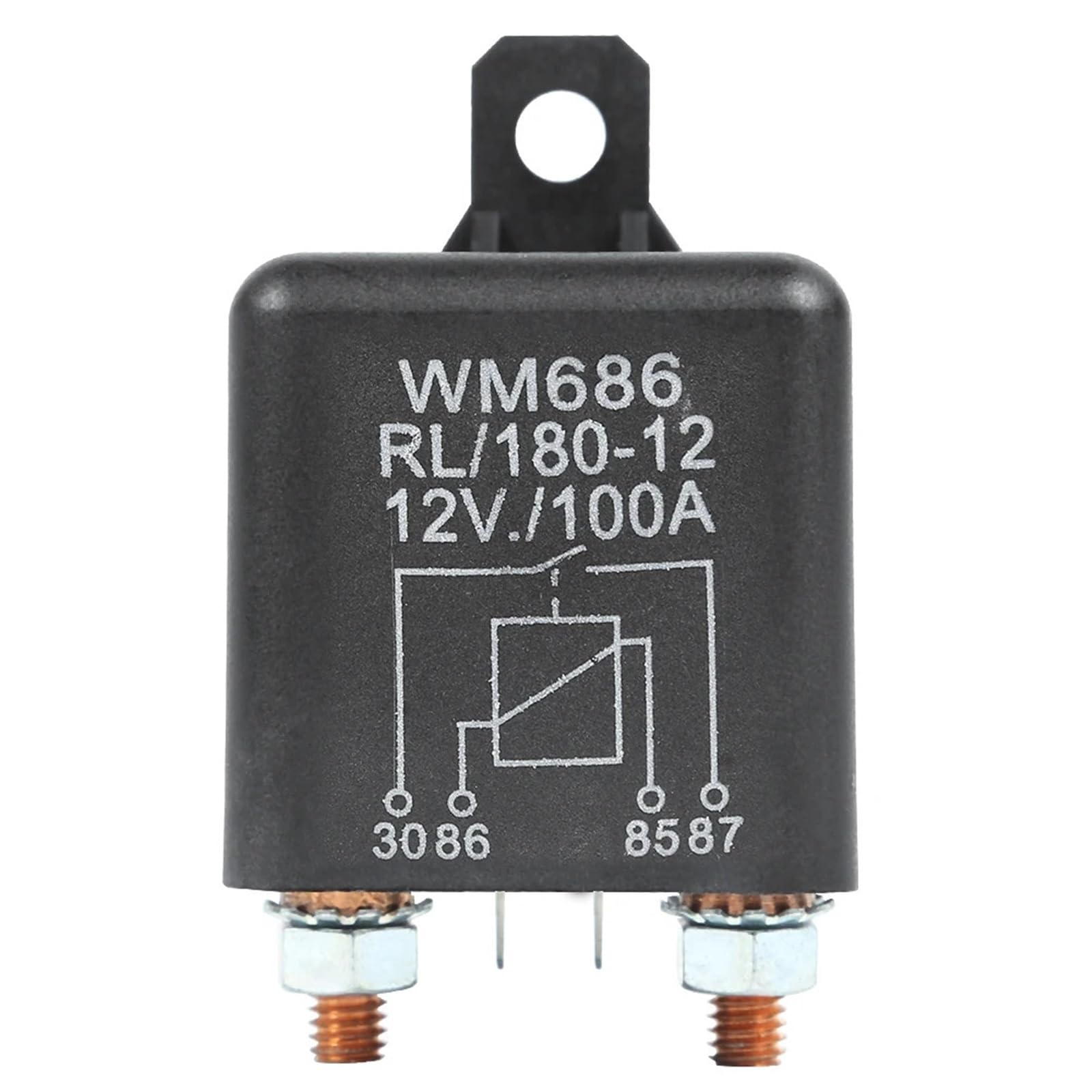 Relais de charge 12V 100A WM686 à 4 broches pour démarrage de treuil auto et tondeuse