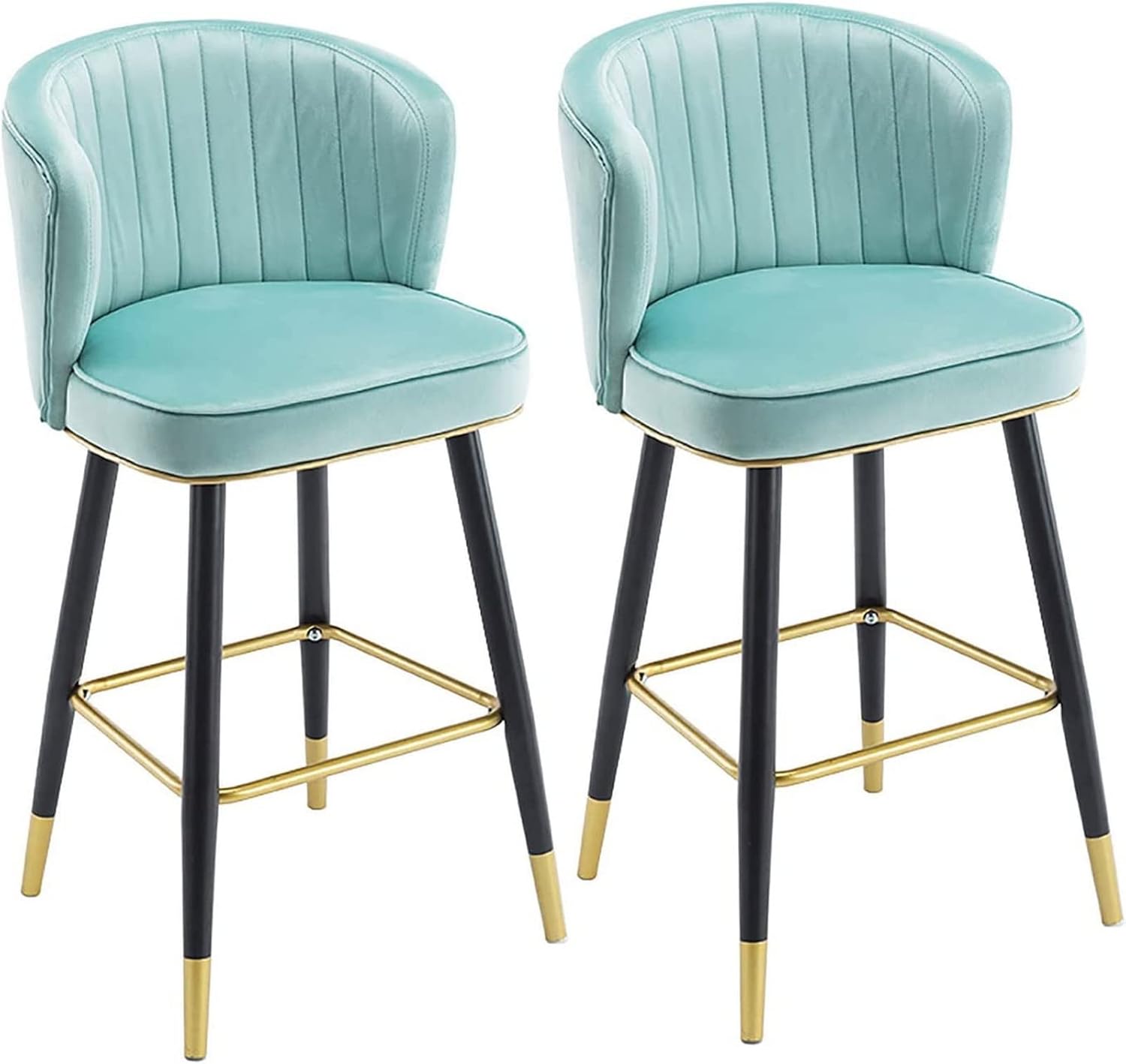 YKLL Bar Stools Counter Stool Set of 2, Velvet Breakfast