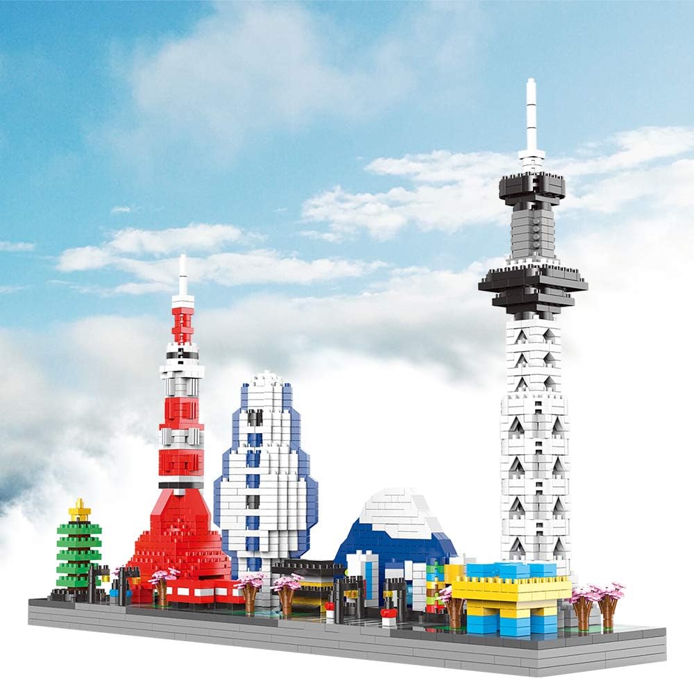 OneNext Giappone Tokyo Skyline Collection - Set Mattoncini Micro Da 1350 Pezzi - Modelli: Tokyo Tower, SkyTree, Monte Fuji, Castello Di Osaka - 4