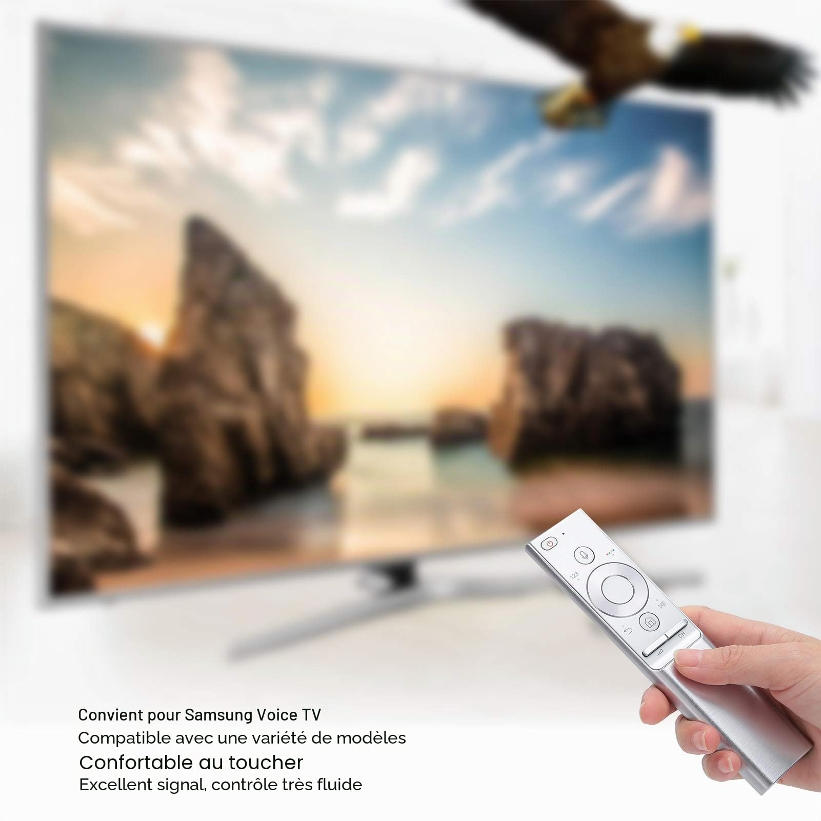 Télécommande TV Bn-1272, Télécommande de Remplacement pour Voice -01272a -01270a -01274a QLED 4k Uhd TV Q7fn Q8fn Q9fn Q7cn Q6fn Série Bn-1272