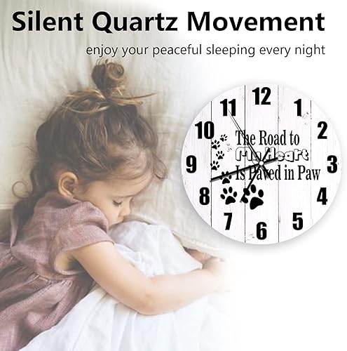 Miniatura 4 de Relojes de pared para decoración de sala de estar, El camino a mi corazón está pavimentado en madera de pata, moderno, silencioso, sin tictac,