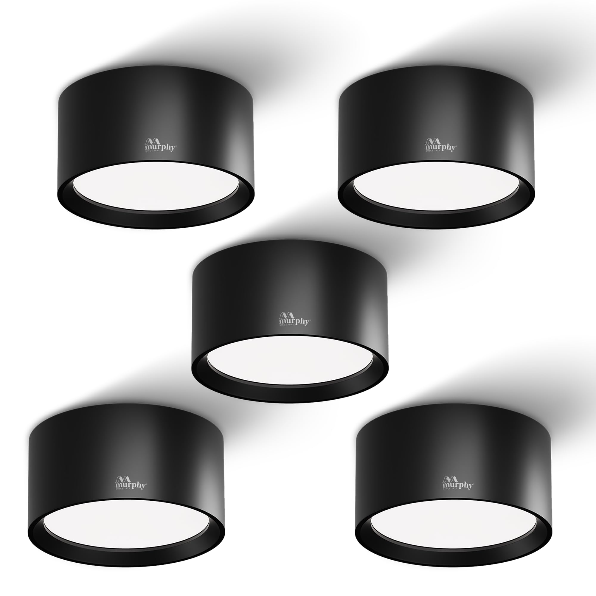 Murphy 3W LED Disc Surface Light Black Finish | Warm White 3000K | Up to 300 Lumens | Aluminium Body | BIS Approved | 2 Year Warranty | Pack of 5