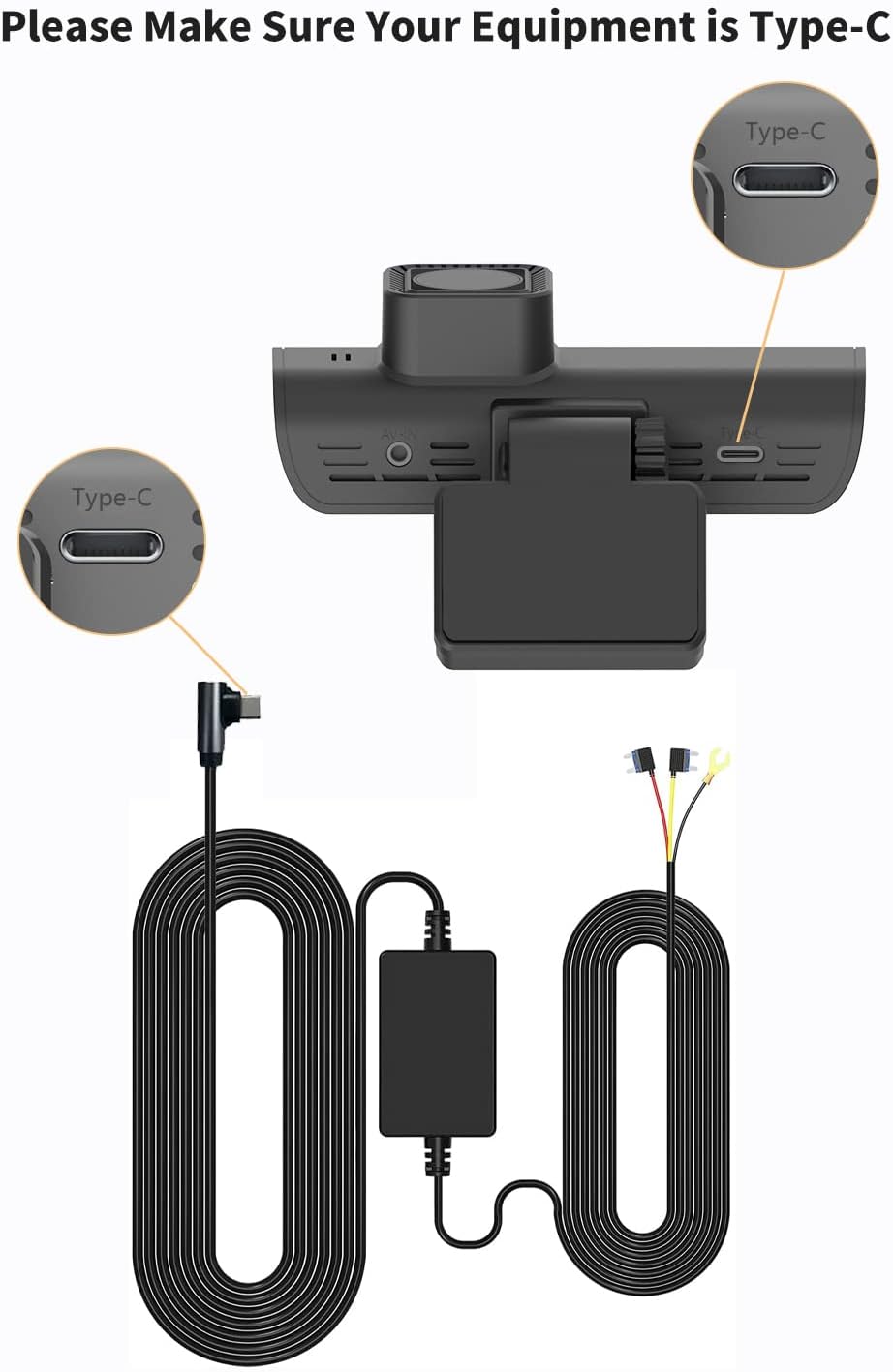 Buy WOLFBOX TypeC Hardwire Kit,Hard Wire Car Charger Cable Kit 12V