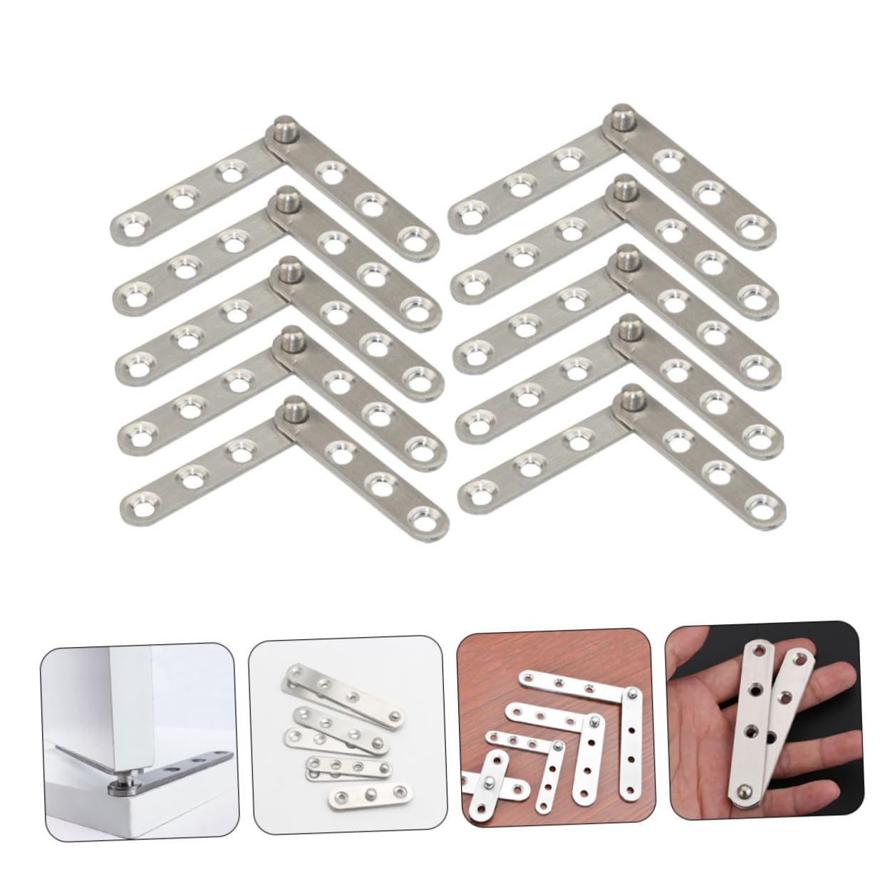 10pezzi Cerniere per Porte in Acciaio Inox Pz per Armadi e Finestre Montaggio Semplice Rotazione Gradi Design Nascosto Elegante