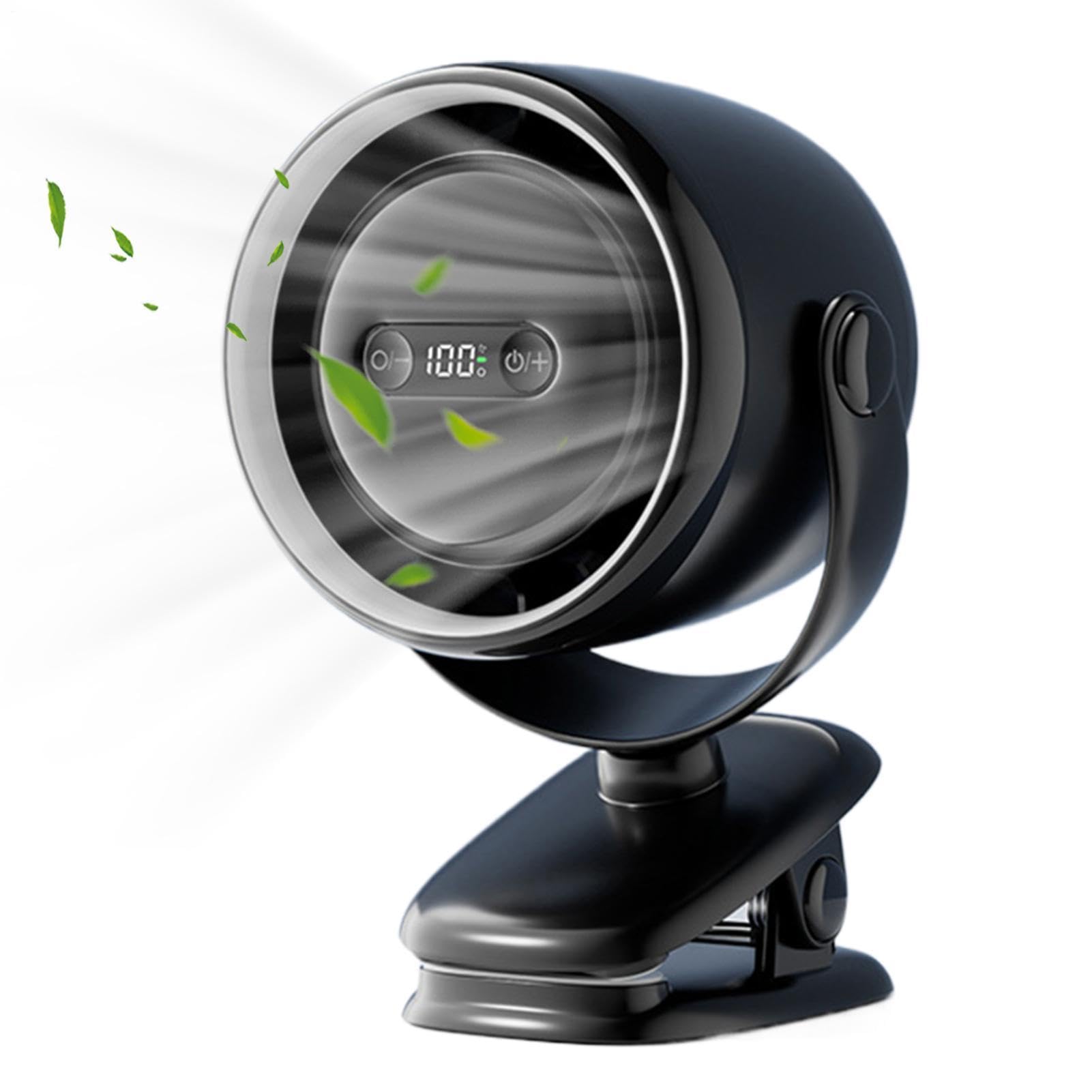 Ventilatore A Clip Portatile Ricaricabile 100 Velocità Con Luce Notturna