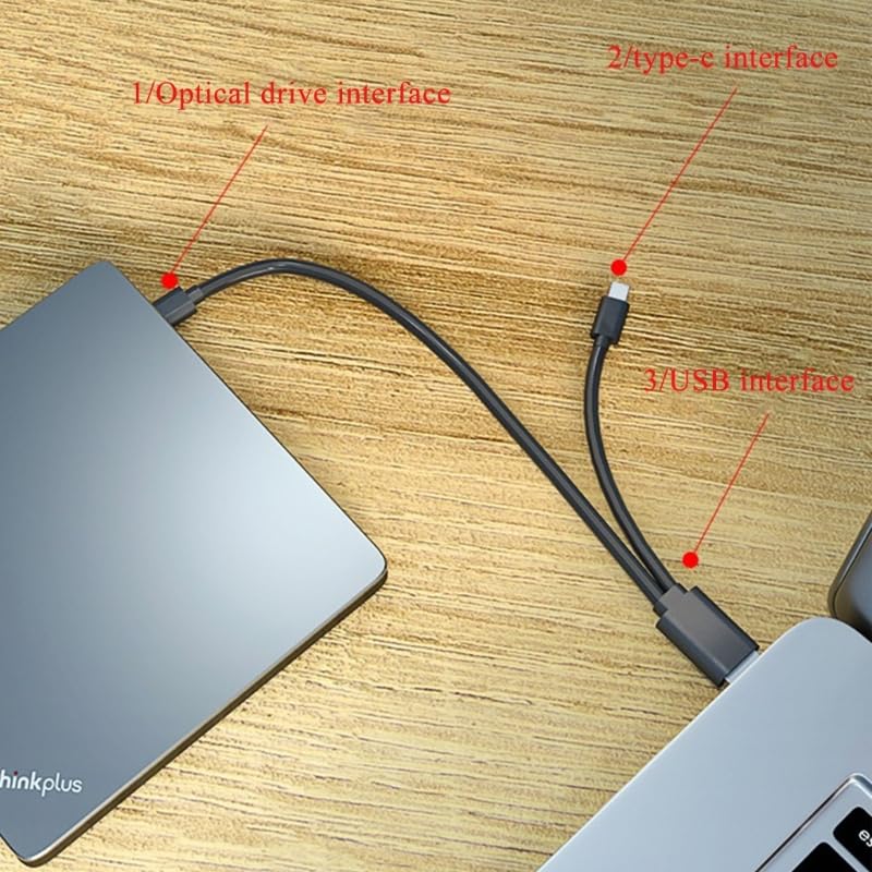 Grabadora externa de CD y DVD con USB de diseño ultrafino tipo C y DVD-RW Plug and Play