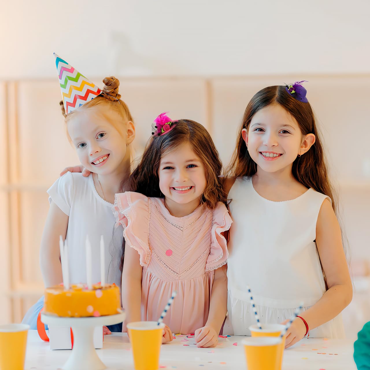 12PCS Tea Party Hats Clip, Fascinator Clip On Mini Hat With Flower For Kid Girl Women Tea Party Favors Christmas Costume Accessory - Image 2