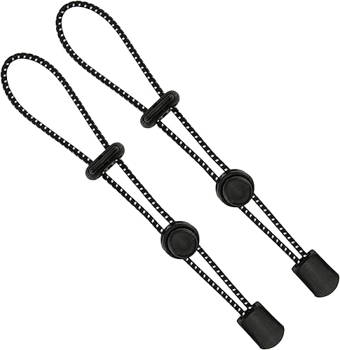 2 soportes ajustables negros para palos de senderismo, hebilla de fijación para bastón de caminar con cordón elástico, cordones de seguridad para