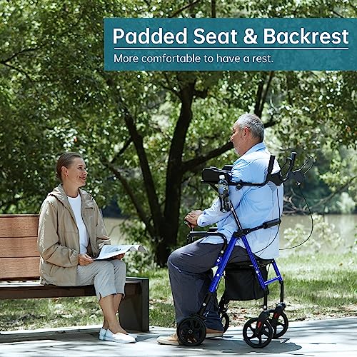Elenker Upright Walker, Stand Up Rollator Walker With Padded Seat And Backrest thumb #2