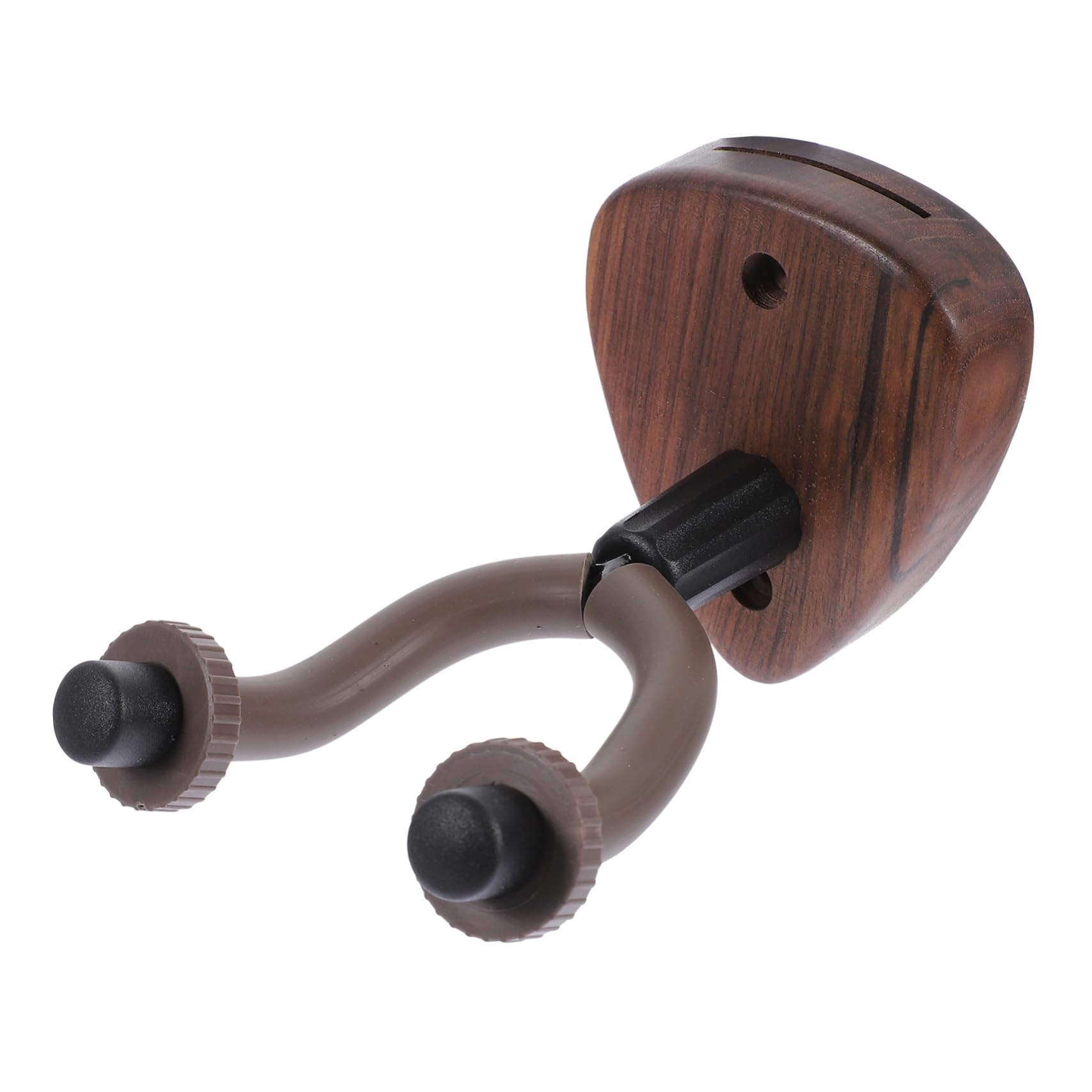 Yardwe Wall Mounted Guitar Hanger Walnut Guitar Wall Rack for Ukulele and Bass Easy to Install Music Lovers Space Saving Design