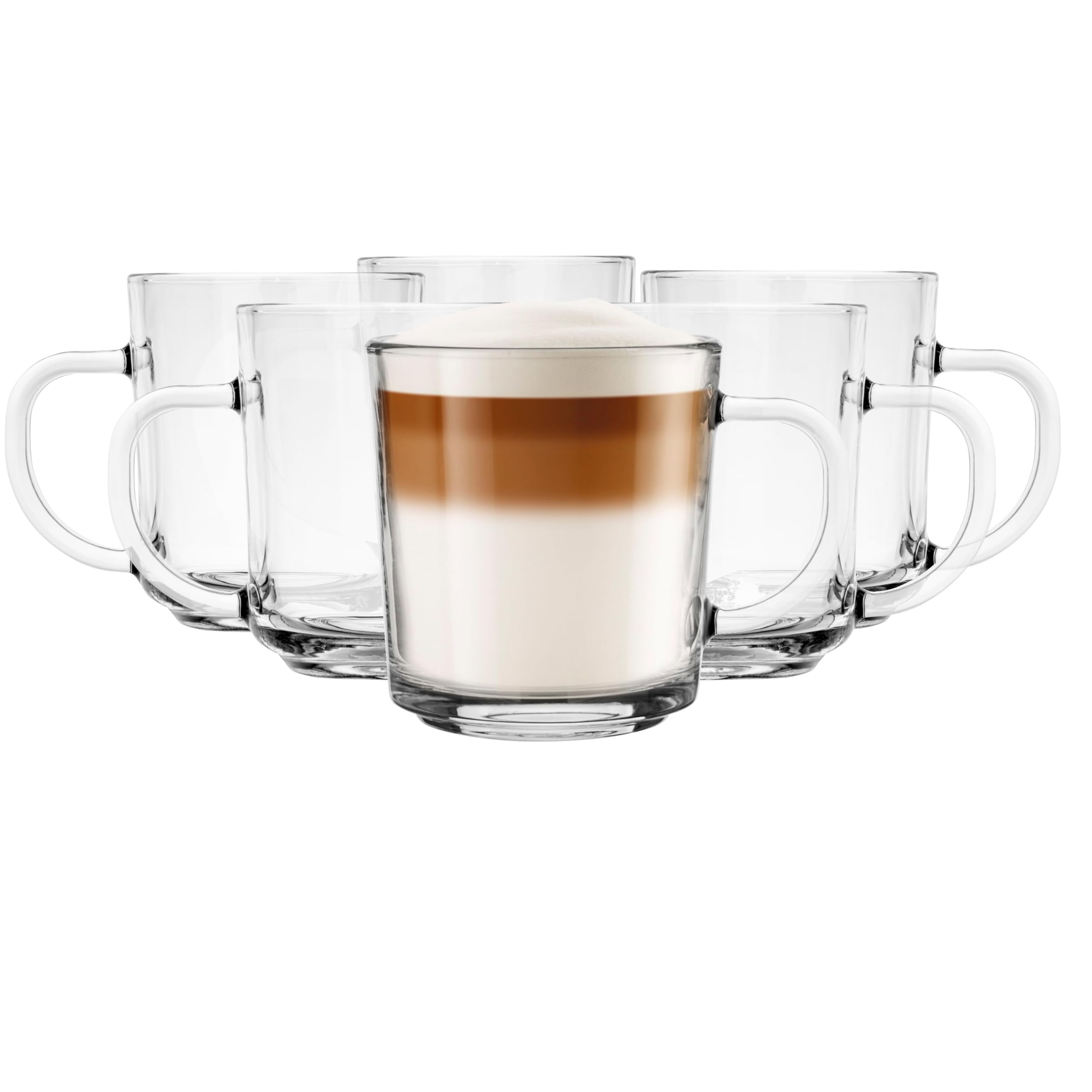 Glasmark Krosno Latte Macchiato Set di 6 bicchieri da tè con manico, bicchieri da dessert per acqua, caffè e vin brulé, 6 x 250 ml