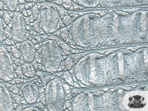 Vinyl Crocodile Gator Metallic Silver Faux/Fake Leather Fabric by The Yard