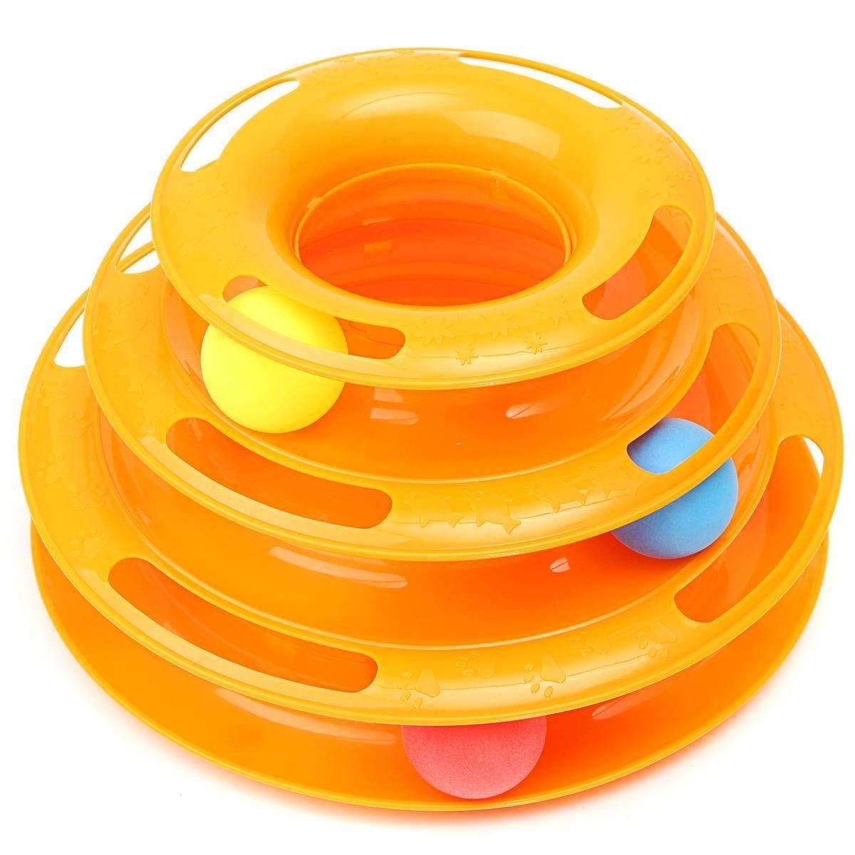 PSK PET MART Interactive Tower of Tracks Plastic 3 Layers Pet Game Entertainment Turntable with Colourful Ball Toy for Cats (B07NCT5VMG) Amazon Price History, Amazon Price Tracker