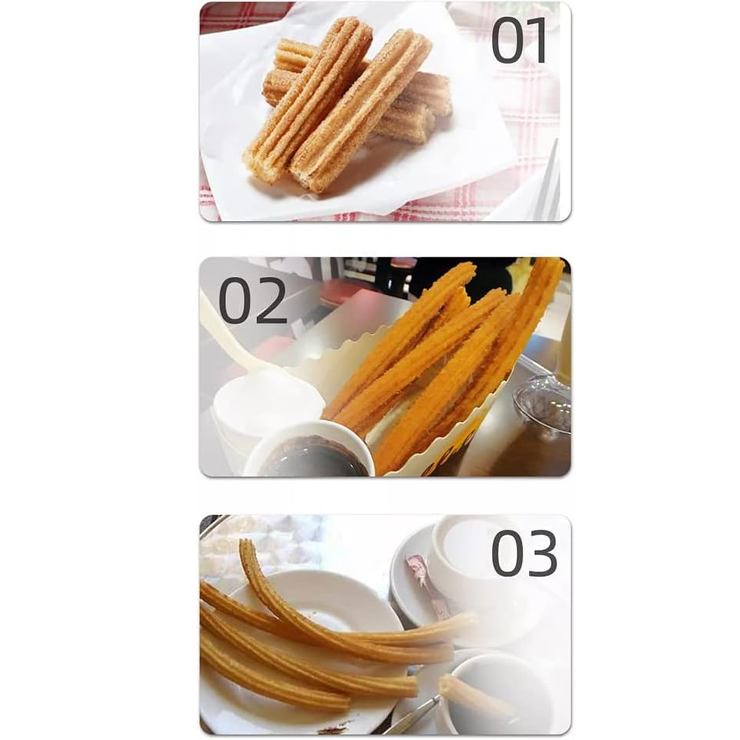 Máquina para Hacer Churros Comercial, churrera Manual de Acero Inoxidable de 2/3 l con 5 moldes, churrera Vertical española, Equipo para Snacks para restaurantes, pastele,2 litros