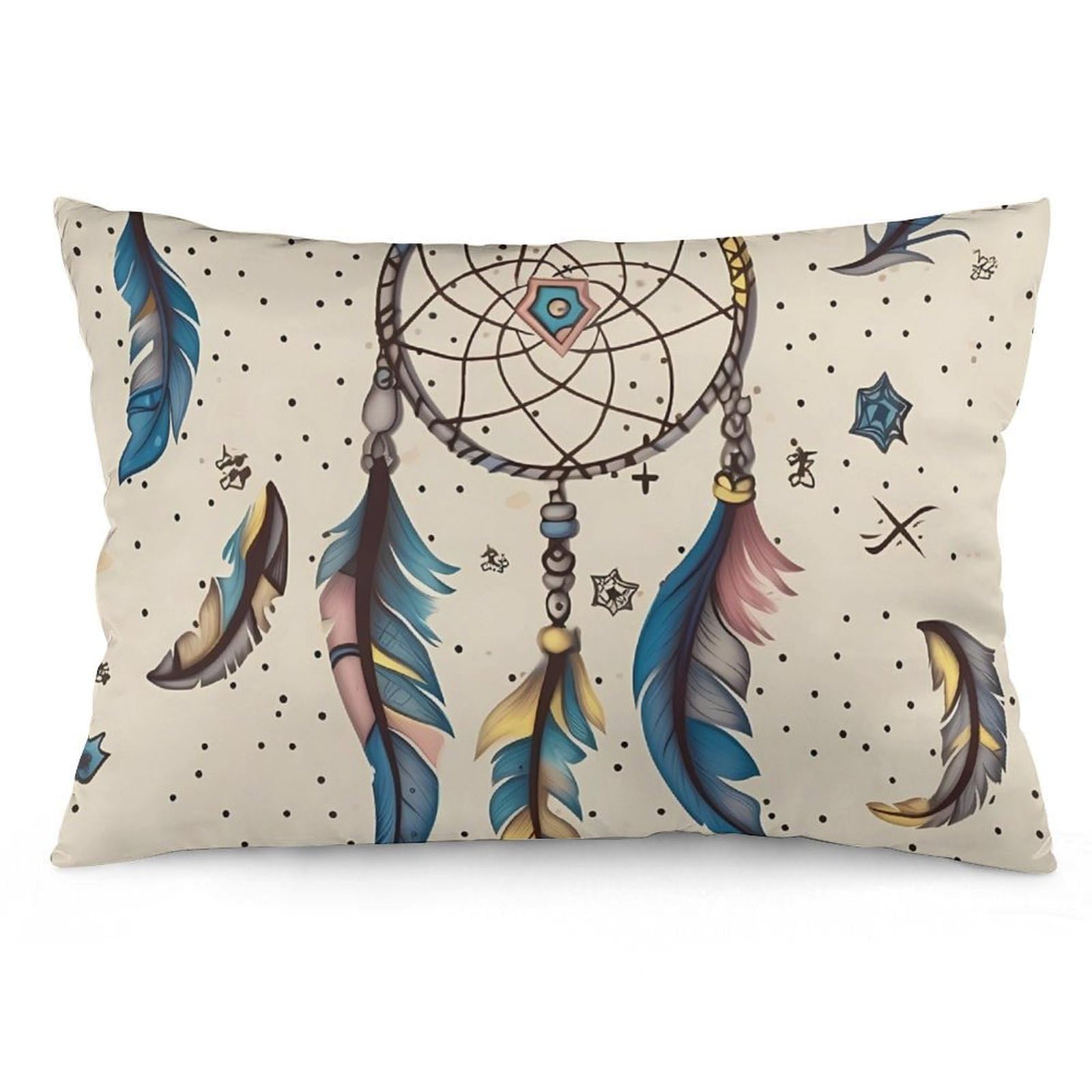 Velvet Pillowcases Standard Size 12 "x20, Ultra Soft Breathable Pillow Cases for Bed, Luxury Cozy Fuzzy Pillow Shams, Lumbar Pillow Cover, Dream Catcher and Moon Cushion Case Home Decor