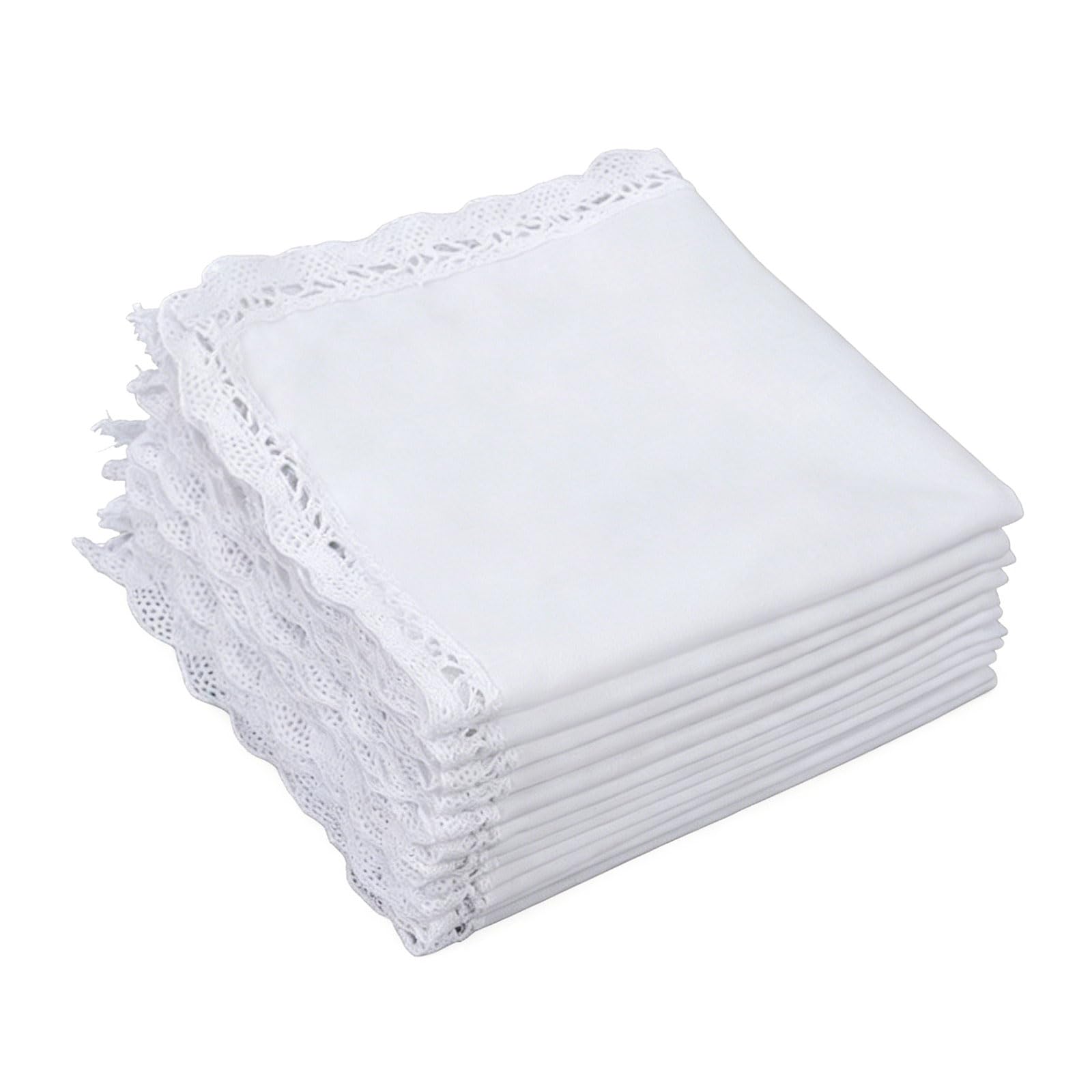 Fentency Elegant Lace Handkerchief Cotton Soft Absorbent Unisex for Men Women Multipurpose Accessory
