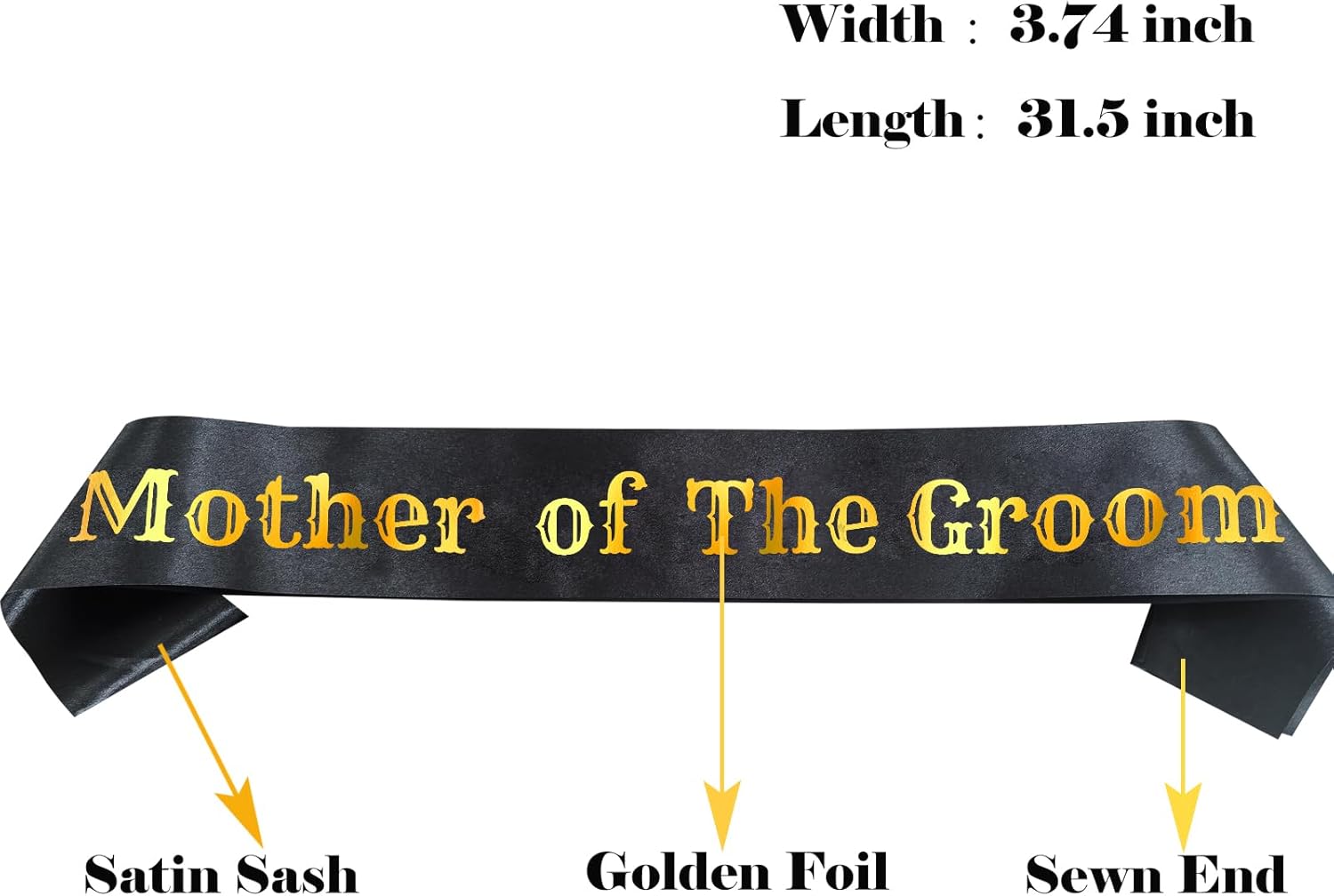 2 Pcs Mother of the Bride Sash and Mother of the Groom Sashes Kit, Black Mother Sash with Rose Gold Letters Bachelorette Party Sashes for Bridal Shower Supplies Wedding Accessories for Mother - Image 4