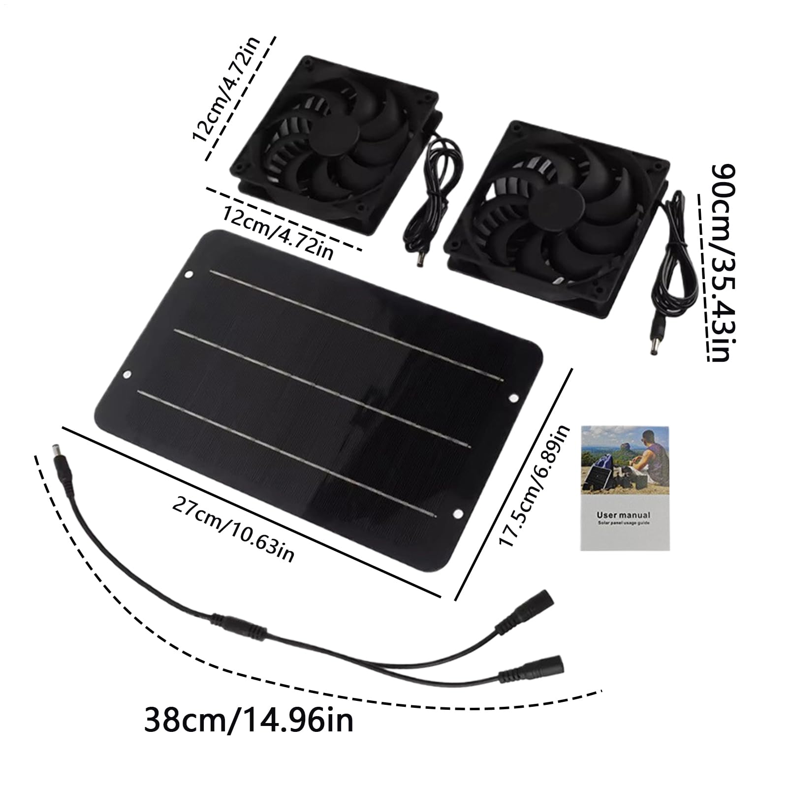 Wentylator Solarny Zewn?trz,Wentylacja S?oneczna do Kurników | Zestaw Wentylacyjny Ch?odz?cy Do Kampera Pikniku I W?drówek