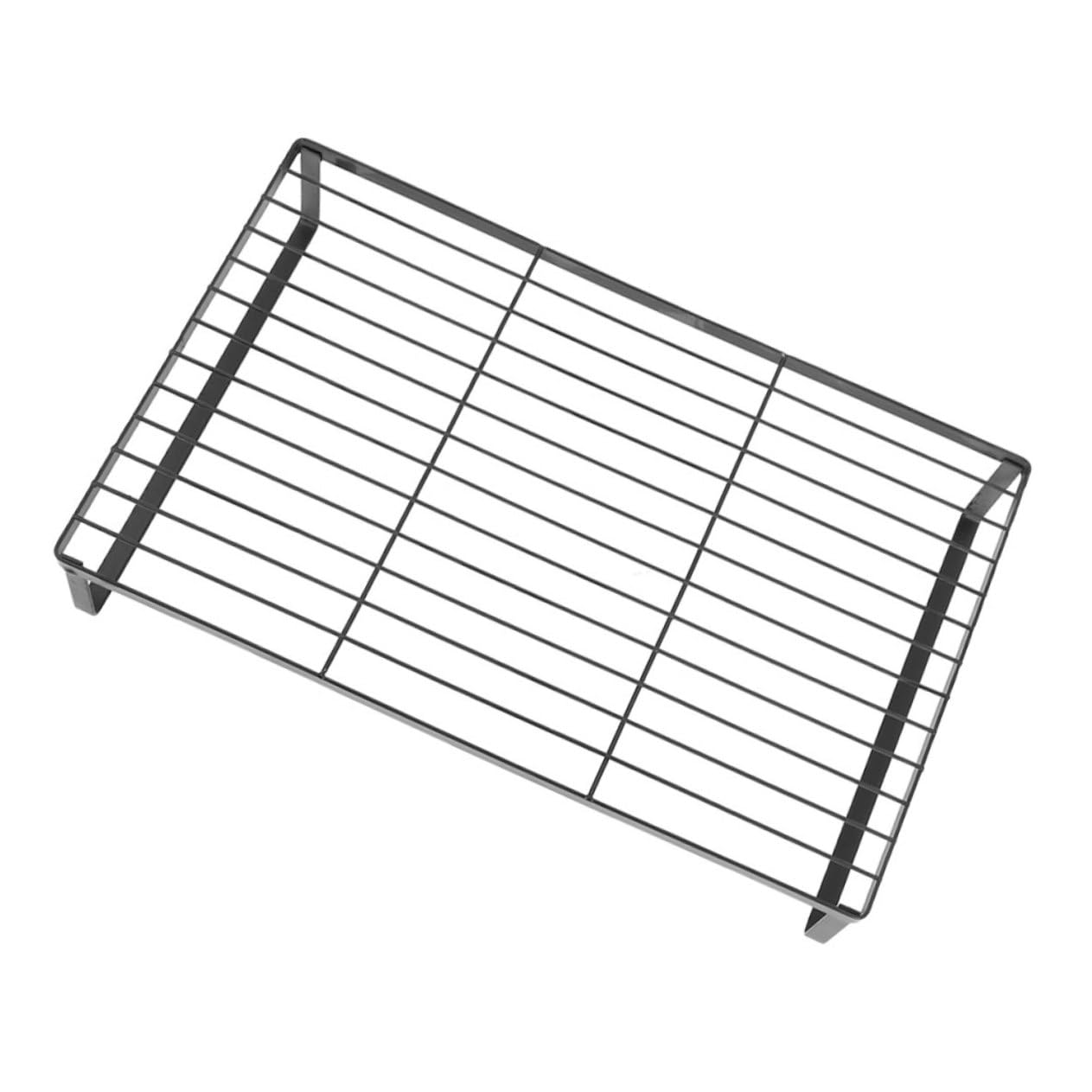 JDJUBOA Deep Fryers Metal Kitchen Storage Rack Multifunctional Induction Cooker Organizer Black Iron Stand for Gas Stove Classic Hollow Design Home Accessory Space Saving