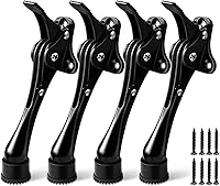 Vista 14 de Tope de puerta de 6 pulgadas con punta de goma antideslizante, soporte inferior resistente de un solo toque, tope de puerta de metal ajustable