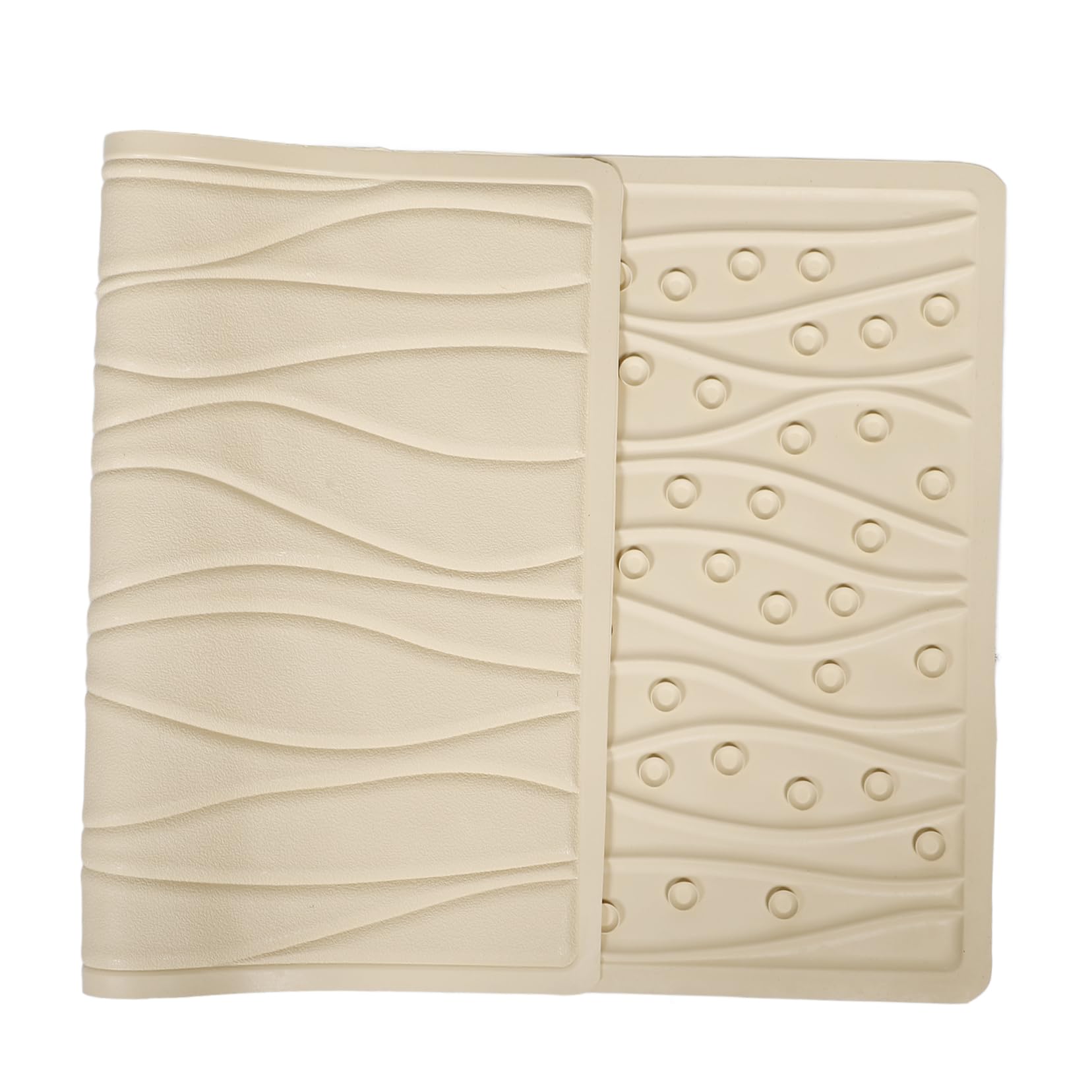 Beaupretty Alfombrilla Fuertes Baño de Goma de Antideslizante Beige con Ventosas para Ducha y Bañera, Adecuado para Hotel