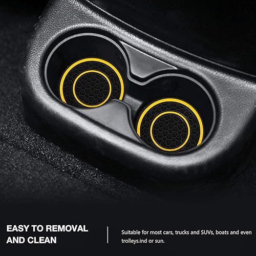 Miniatura 11 de Auprite Portavasos para automóvil, paquete de 2 posavasos universales antideslizantes para automóvil, accesorios para el interior del automóvil