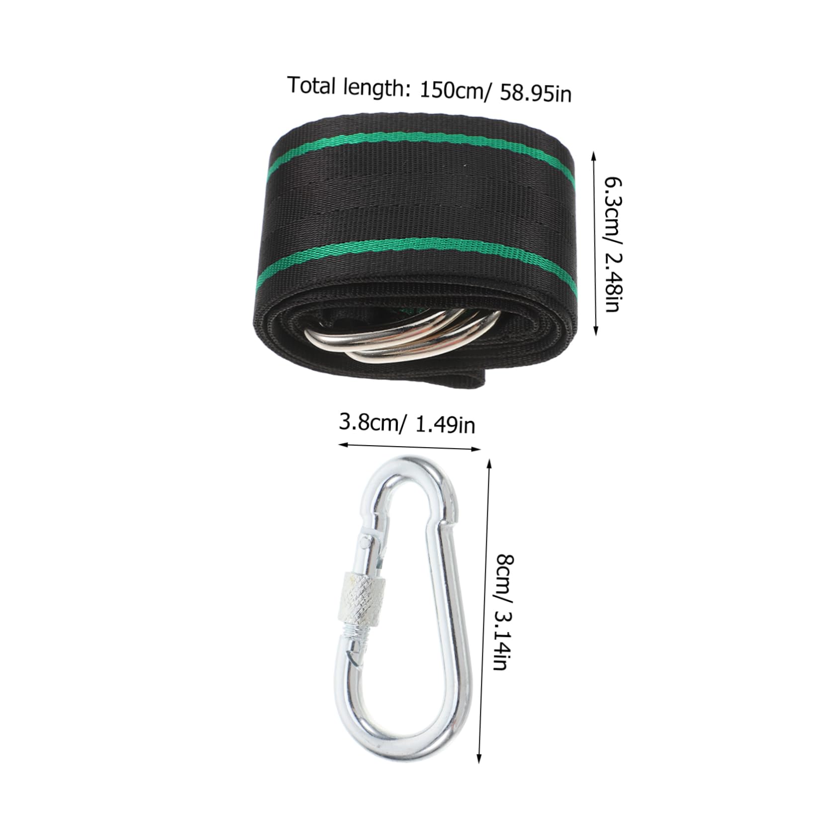 Sosoport Outdoor Swing Straps Hammock Rope Tree Swing Hanging Polyester Easy Installation Versatile for Camping Picnics