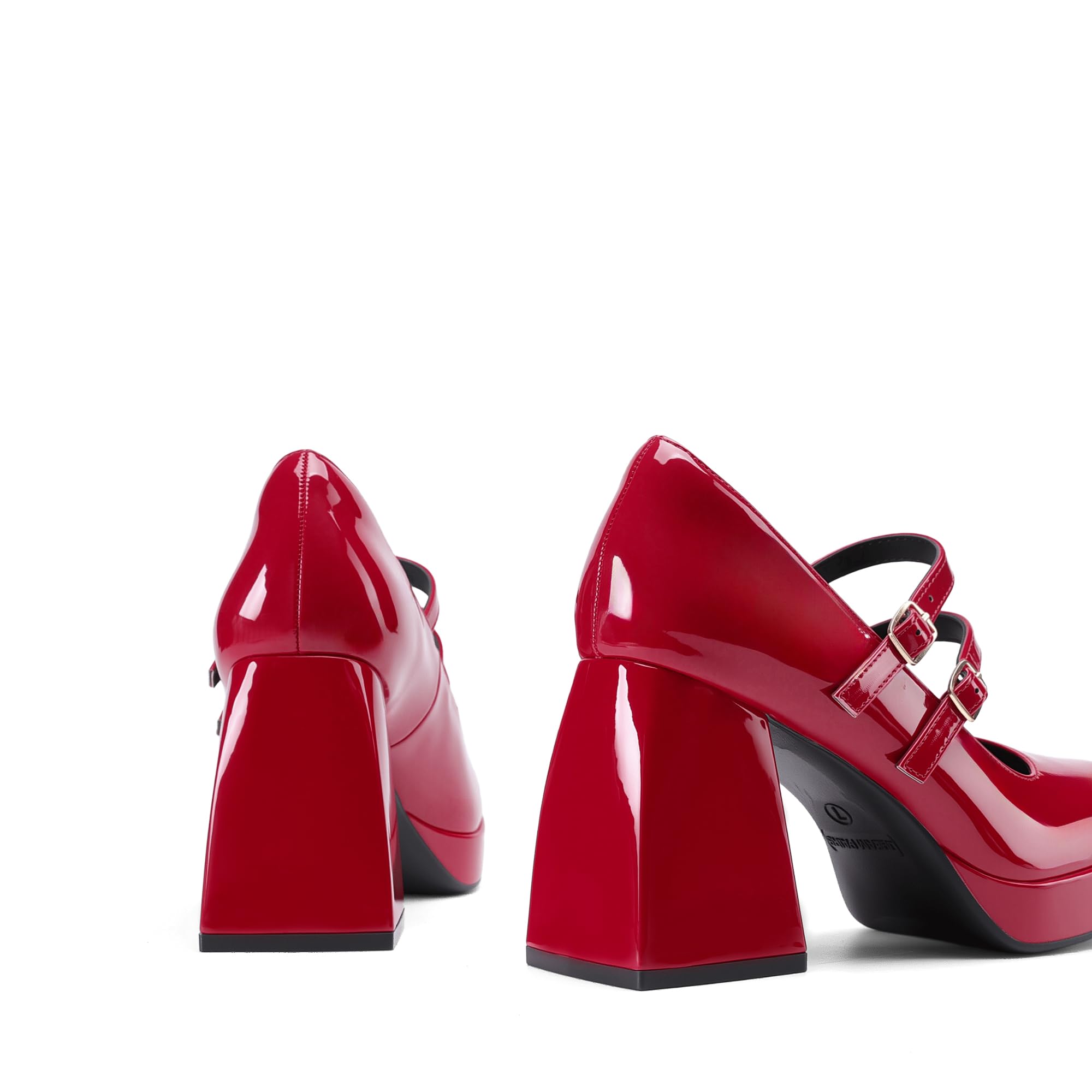 DREAM PAIRS Scarpe con Tacco Alto Mary Jane a Piattaforma per Donna, Tacco Chunky Chiuso, Décolleté con Doppio Cinturino in Stile Y2K