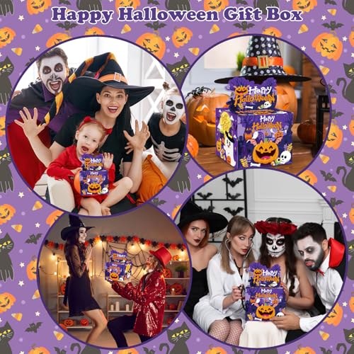 Halloween Money Pull Box for Cash Gifts - DIY Happy Halloween Surprise Gift Boxes with Pull Out Card and 50Pcs Transparent Bags Set for Kids Adults Helloween Birthday Party Supplies Favors Decorations - image 7