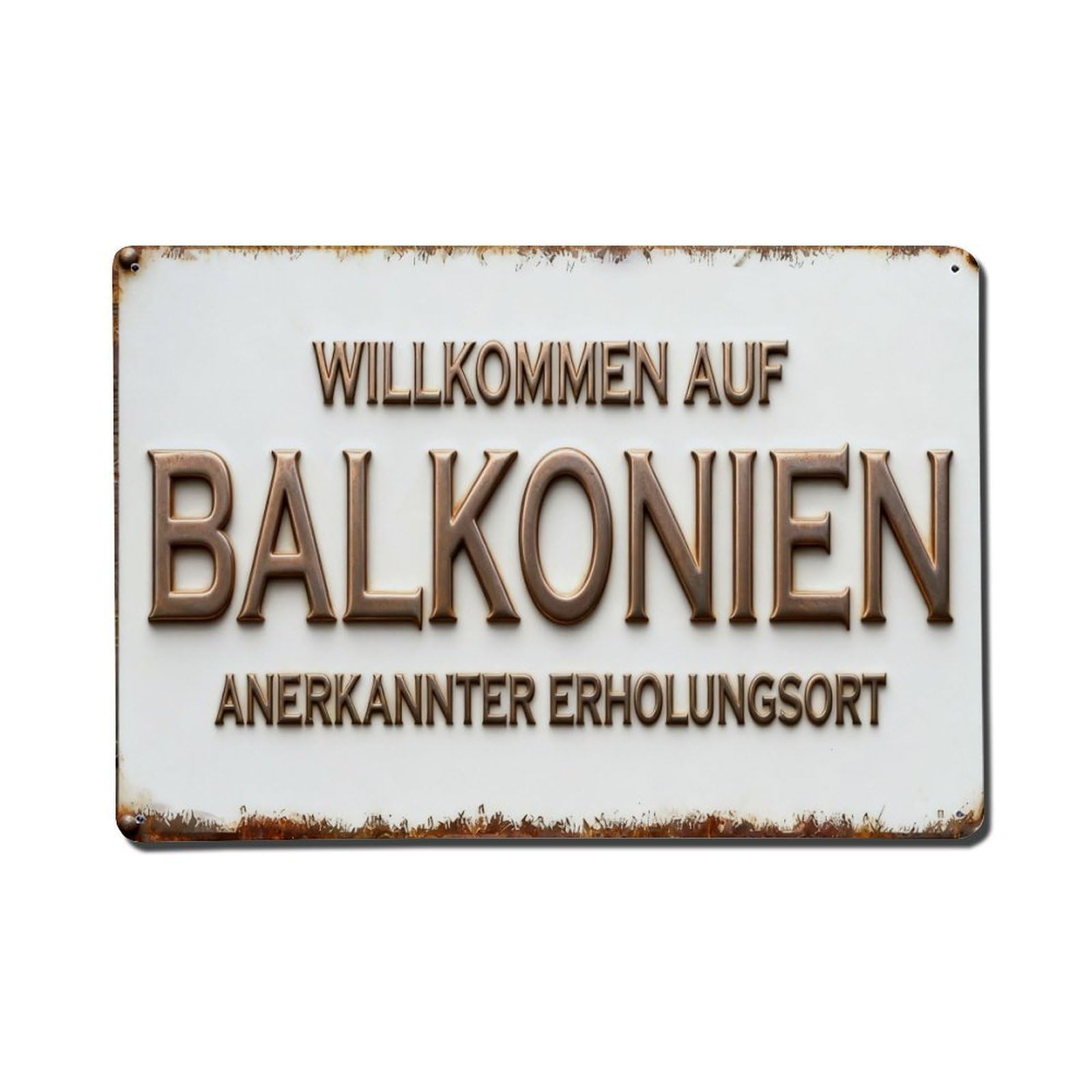 Iageret Vintage Welcome On Balkonien Recognized Resort Metal Tin Sign Retro Wall Decor, Bar Garage Cafe Kitchen Home Wall Art Poster Decoration 8X12inches