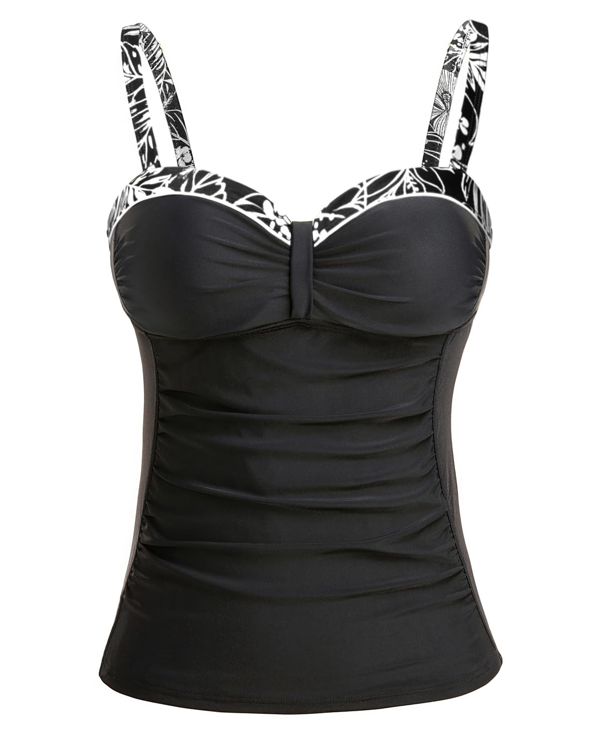 Women's Underwire Tummy Control Swimsuit Top Push Up Bathing Suit Top