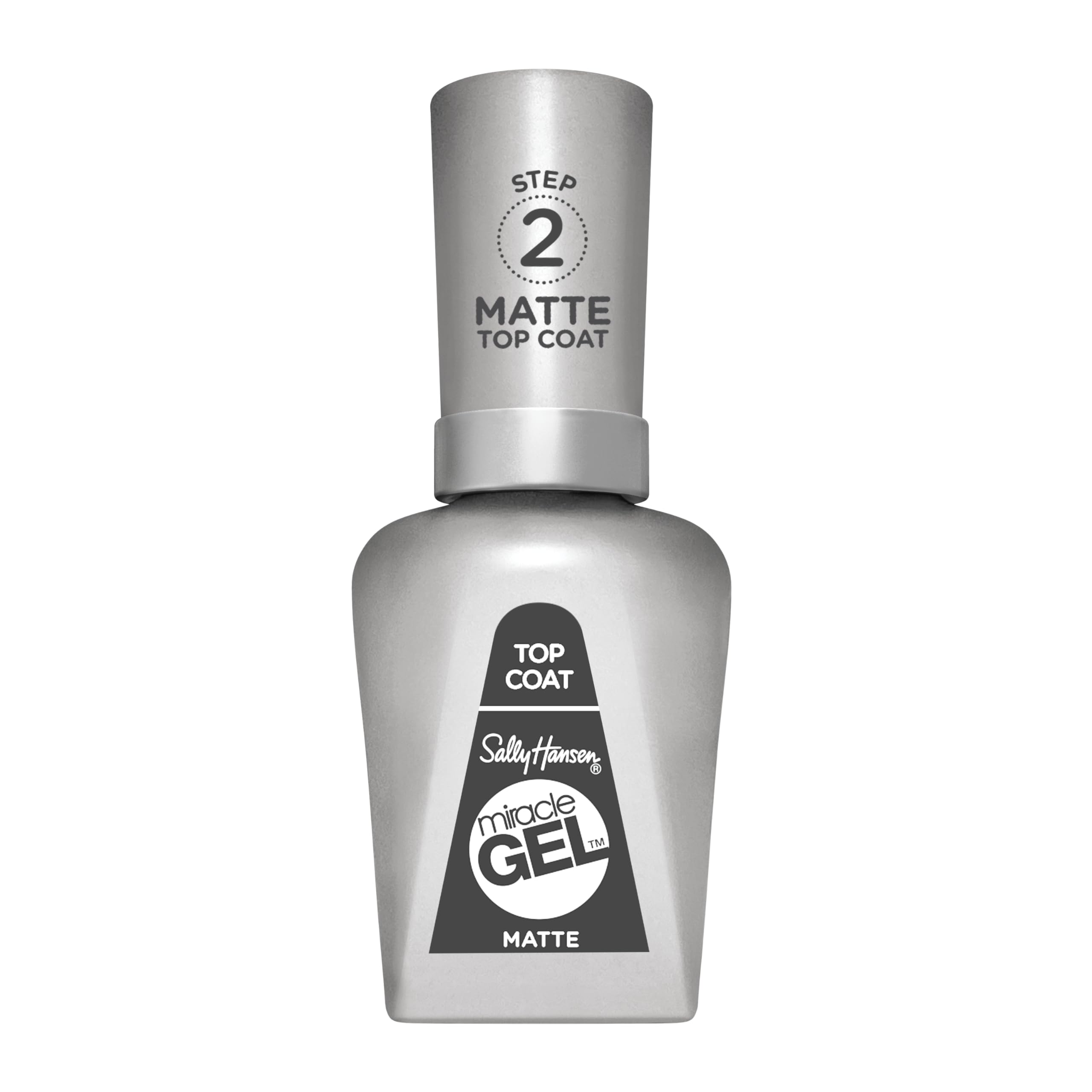 Sally Hansen Miracle Gel, Matte Top Coat, Gel-Like Nail Polish, NO UV Light Required, Chip-Resistant, Long Lasting - Up to 8 days, Easy to Use, Salon Quality Results, Vegan Formula, 14.7ml