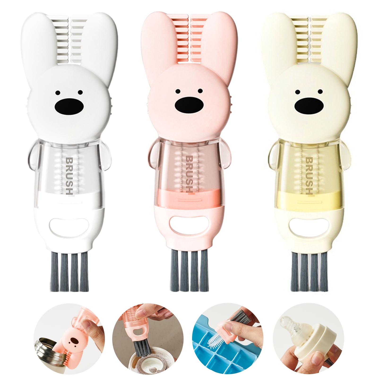 4 in 1 Cup Lid Cleaning Brush, Multifunctional Bottle Cleaning Brush, Cup Crevice Cleaning Tools, Easy to Clean and Storage, Cup Lid Gap Cleaner, Home