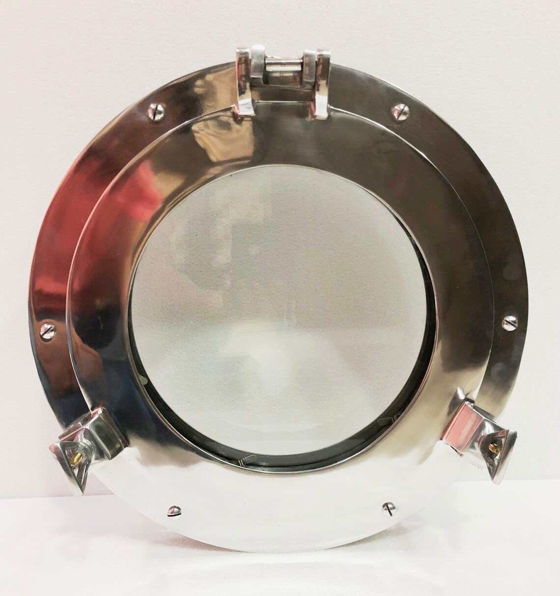Marine Nautical Store Silver 15" Canal Boat Porthole Window Nickel Door Window Glass Porthole Home Decor