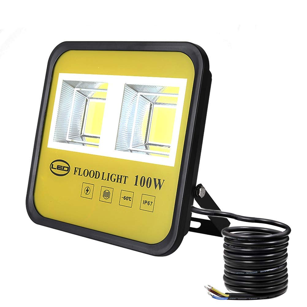 YTBHSHXZ Outdoor Lights， 6000K Daylight White with 2m Cable, 4000-24000lm, IP67 for Garden Yard Garage Patio(100w)