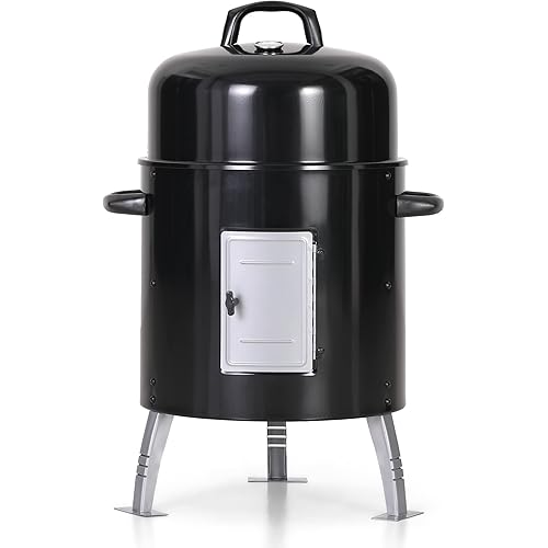 Captiva Designs 17-Inch Outdoor Vertical Smoker, Wood Chunks Smoker with Thermometer for Outdoor Cooking,Grilling,Picnic,Camping and Party