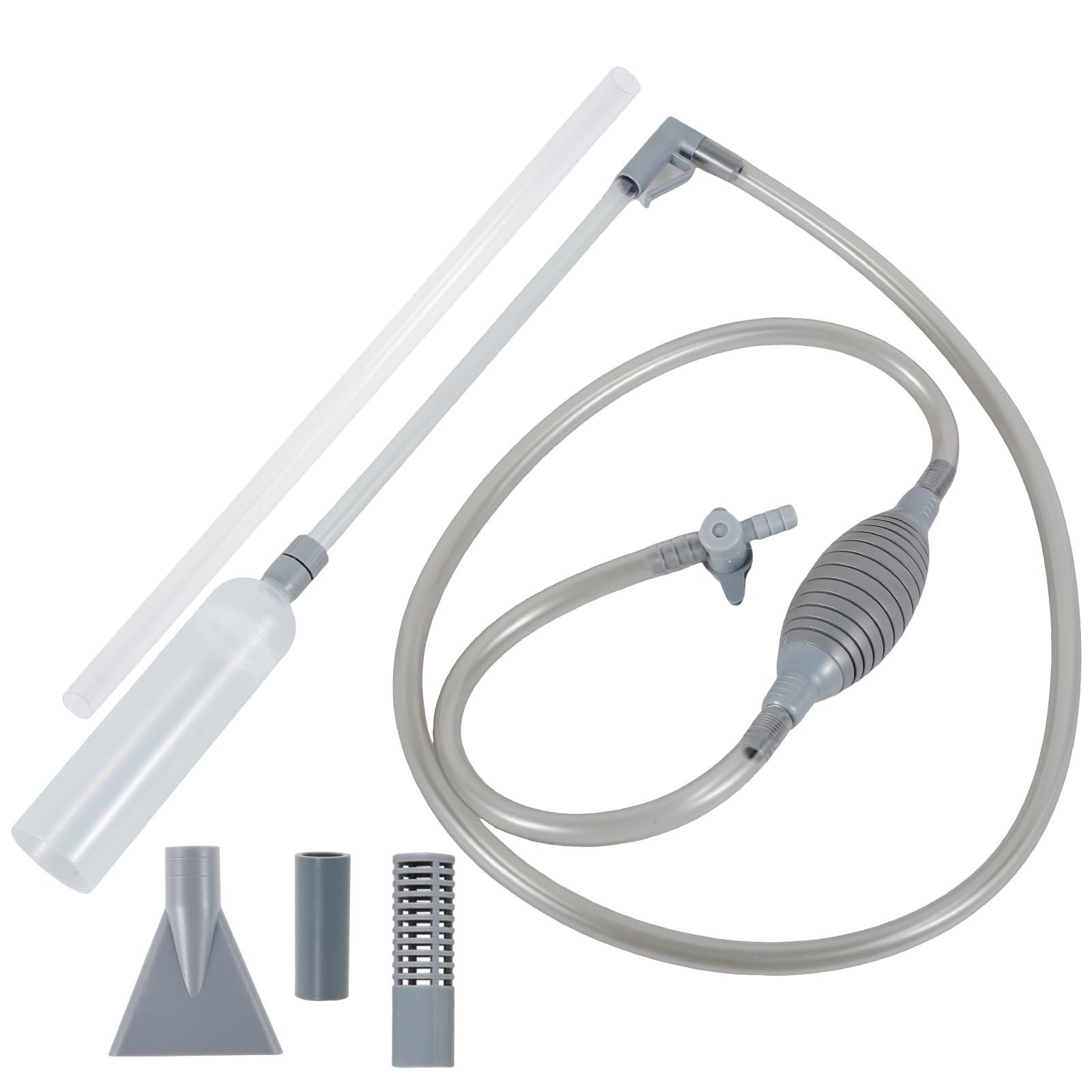 Hot Tub Vacuum Cleaner 10ft Manual Pool Spa Vacuum with Strong Suction Flexible Handheld Manual Spa Cleaner with Squeeze Air Bag for Aquarium Hot Tub Small Swimming Pool (grey)