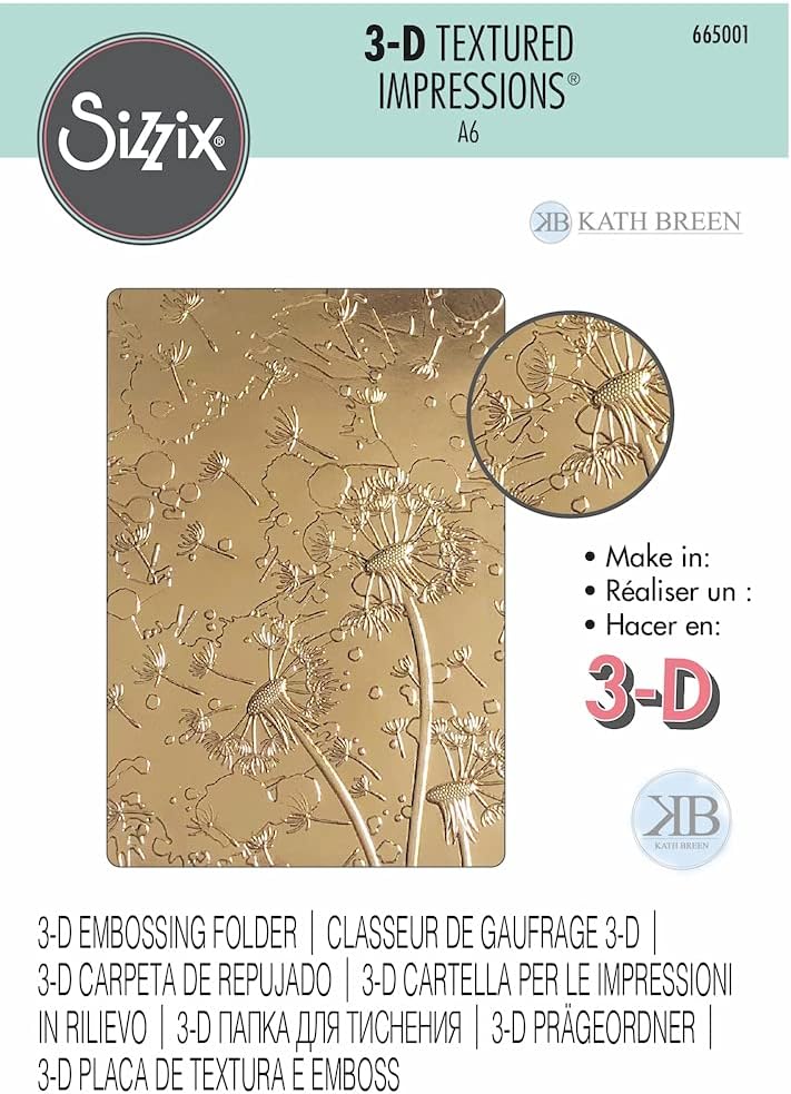 3-D Textured Impressions Embossing Folders - Dandelion Wish & Starscape - 2 Items