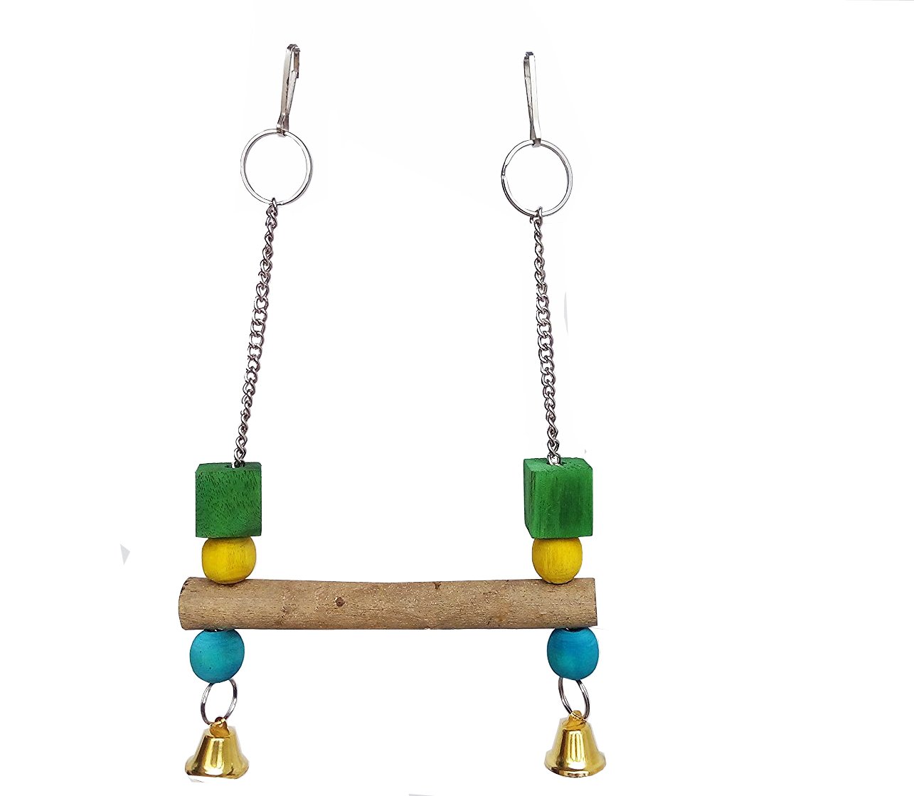 KSK Bird Swing Natural Wood Perch cage Accessories Bird Swings for Cockatiels Bird Swing for Parakeets Small Medium Pet Bird Lovebird Budgie Handmade Wooden Blocks beeds Bird Toys cage Accessories (B01M211QE3) Amazon Price History, Amazon Price Tracker