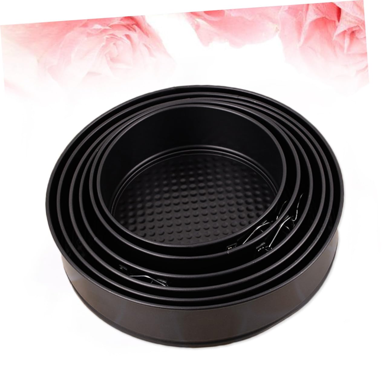 6pièce Moules à Gâteaux Antiadhésifs Ronds Acier Avec Fond Nid Abeille Pour Pâtisserie Compatible Réfrigérateur Et Lave-vaisselle