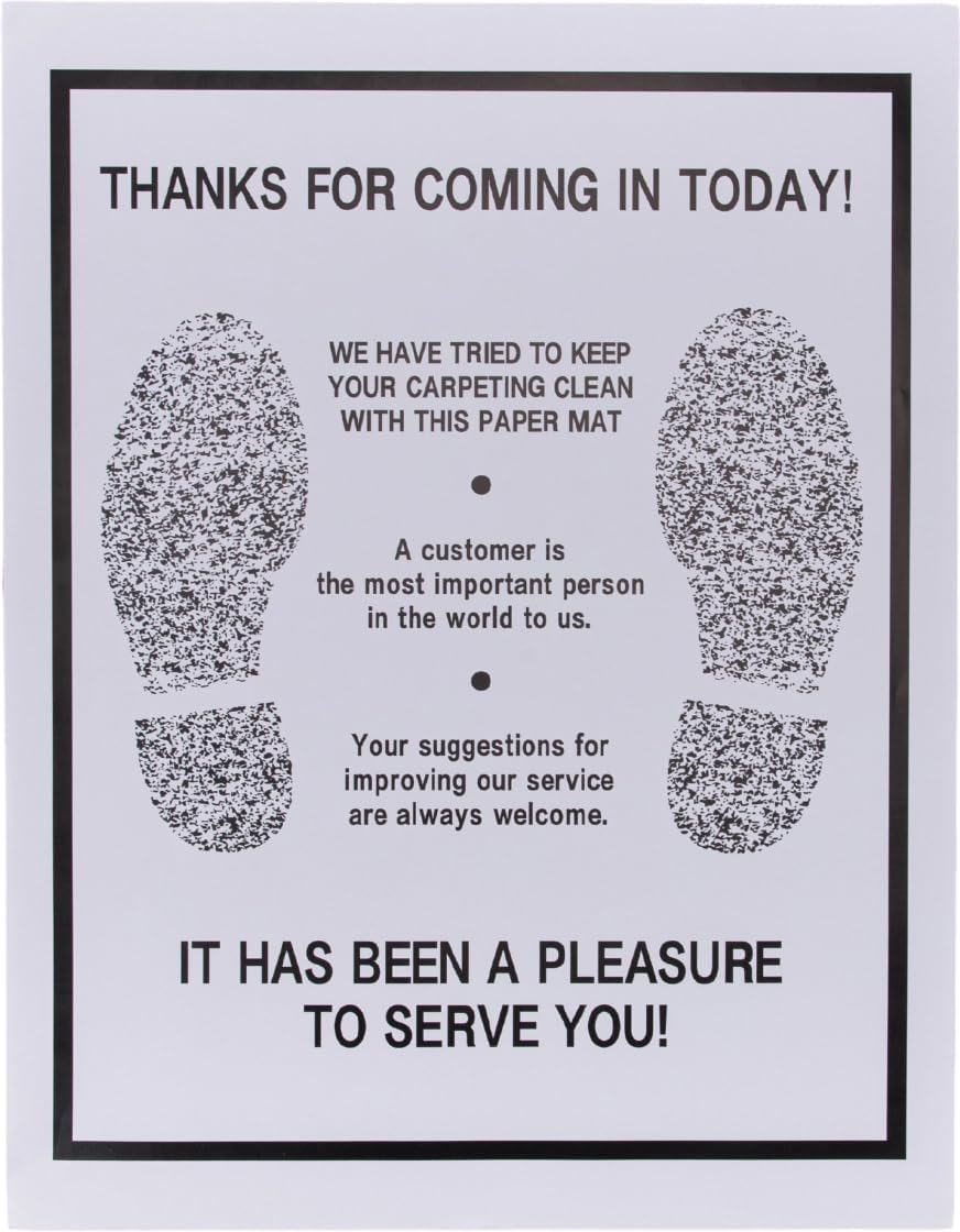 SSWBasics Paper Floor Mats for Cars - Thank You Design - Case of 500