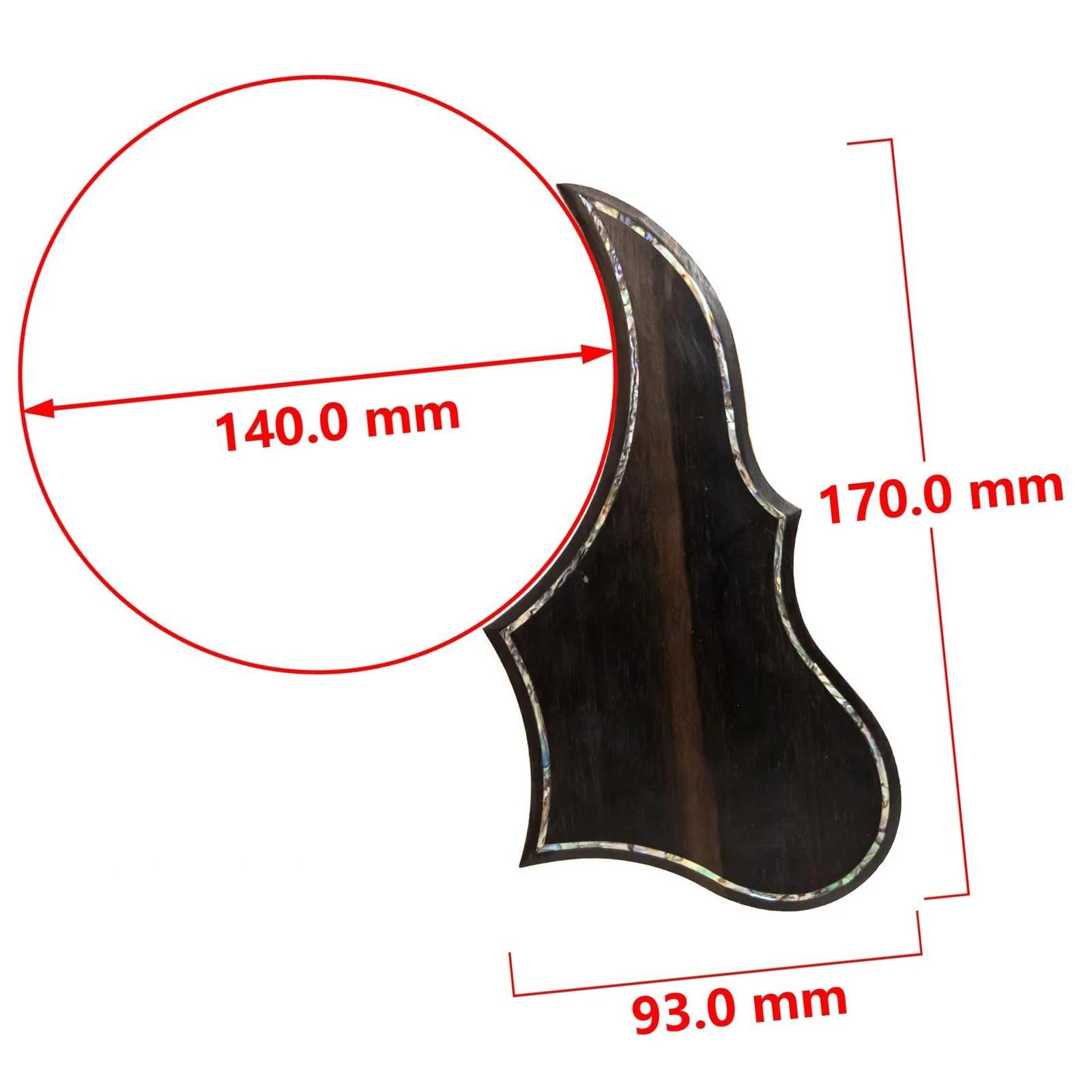 Pickguard do gitary akustycznej dla początkujących Ręcznie wykonany pickguard do gitary akustycznej z palisandru o jasnej fakturze i żywych kolorach(L)