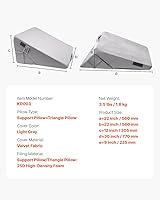 Vista 7 de VEVOR Almohada de cuña de cama para dormir, cuña ortopédica ajustable, relleno de espuma de alta densidad 25D y funda suave lavable, almohada
