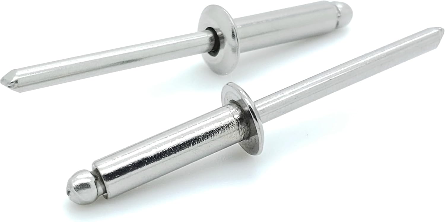 BCP Fasteners 1000 Qty Aluminum Blind Rivets Bulk (#6-8) 3/16" Diameter x 1/2" Grip (BCP477)